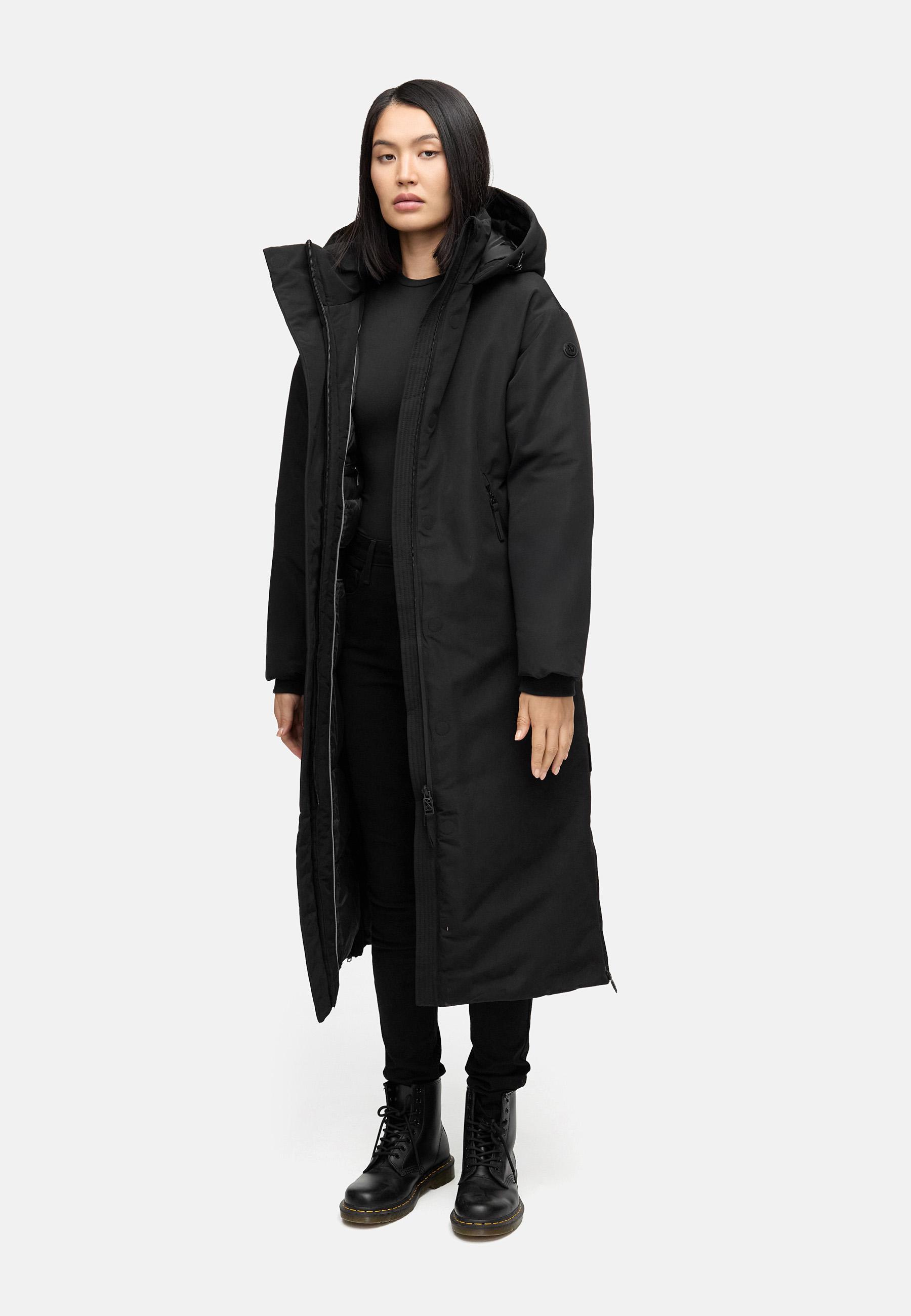 Warmer Wintermantel mit Rucksackträgern "Schneewächter 14" Black