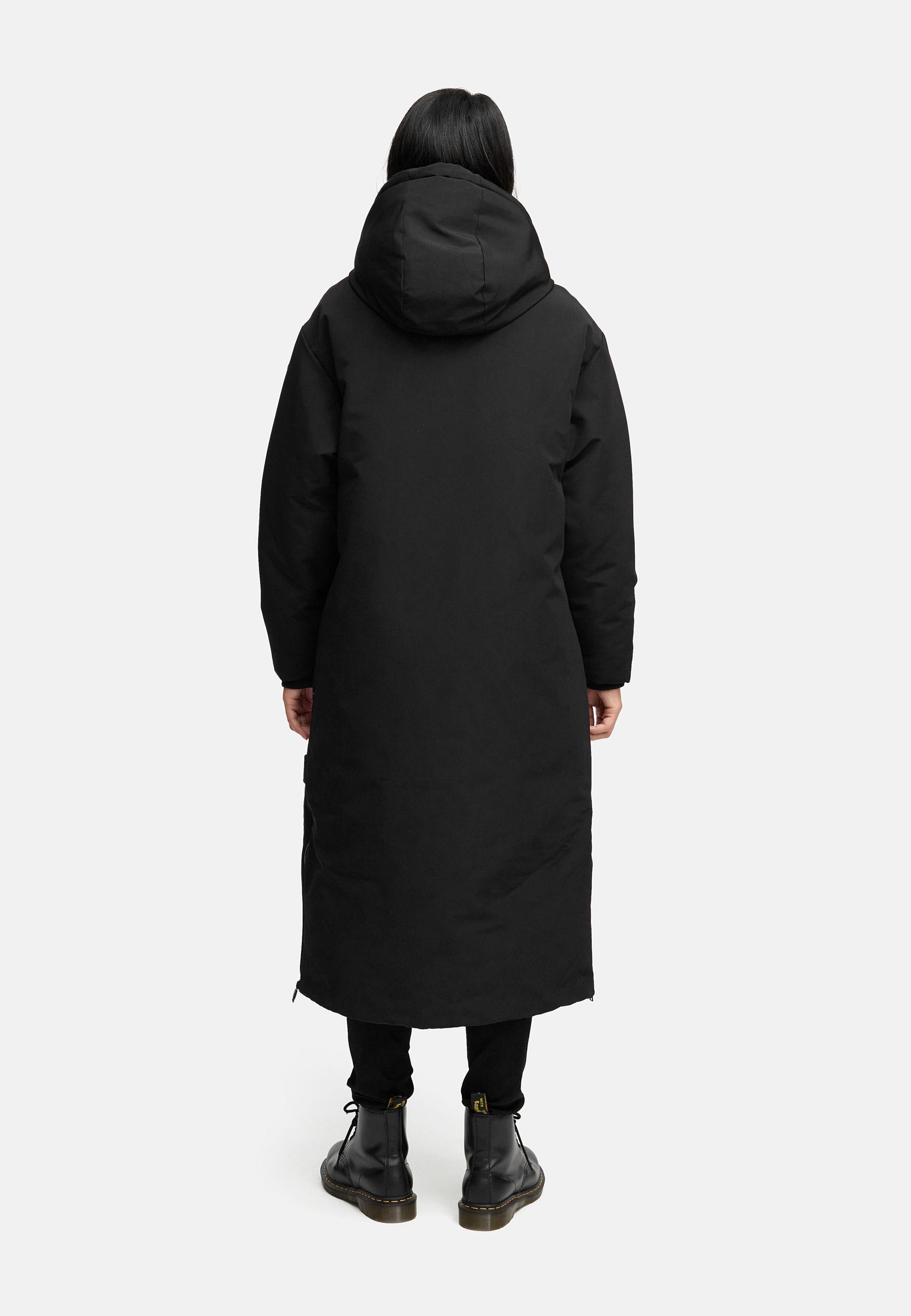Warmer Wintermantel mit Rucksackträgern "Schneewächter 14" Black