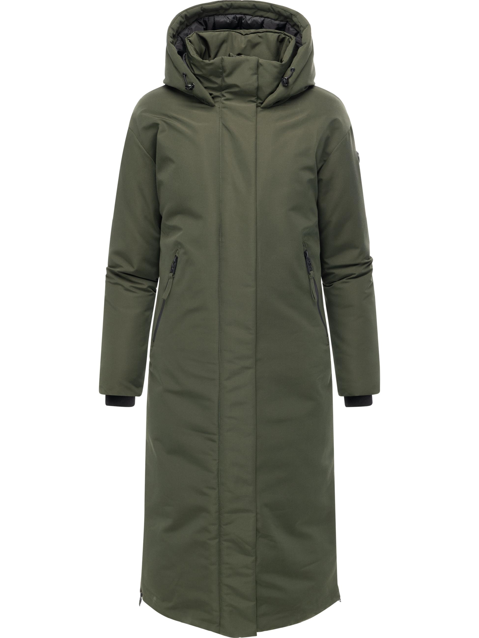 Warmer Wintermantel mit Rucksackträgern "Schneewächter 14" Dark Olive