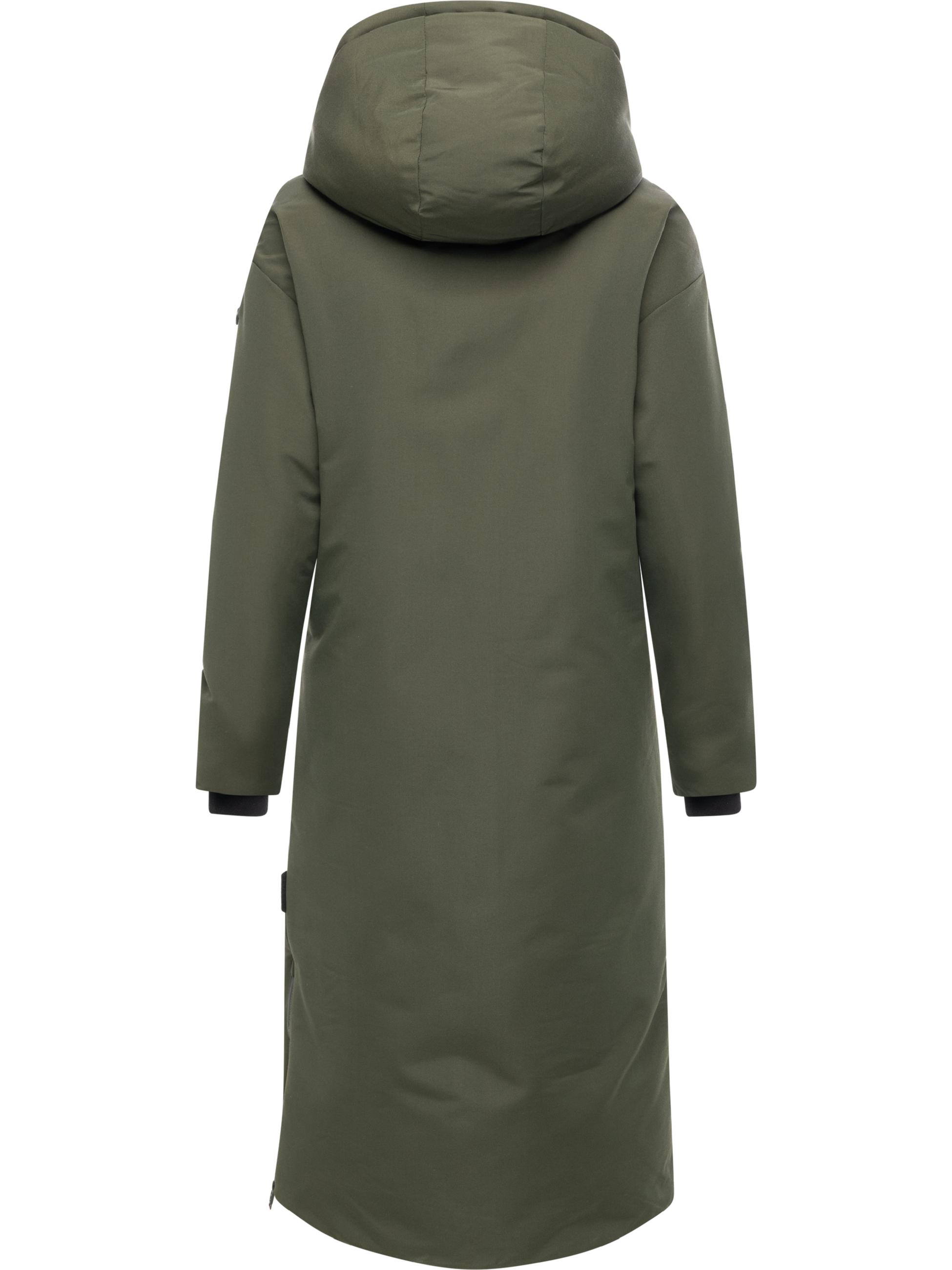 Warmer Wintermantel mit Rucksackträgern "Schneewächter 14" Dark Olive