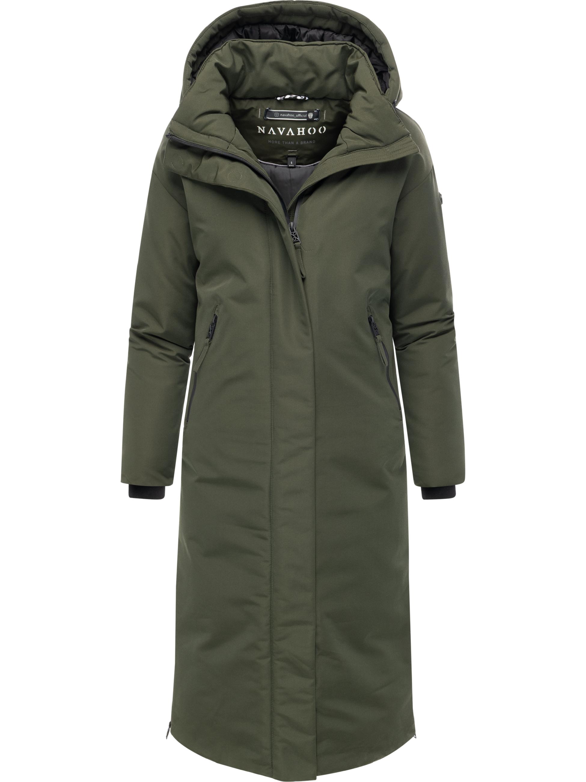 Warmer Wintermantel mit Rucksackträgern "Schneewächter 14" Dark Olive