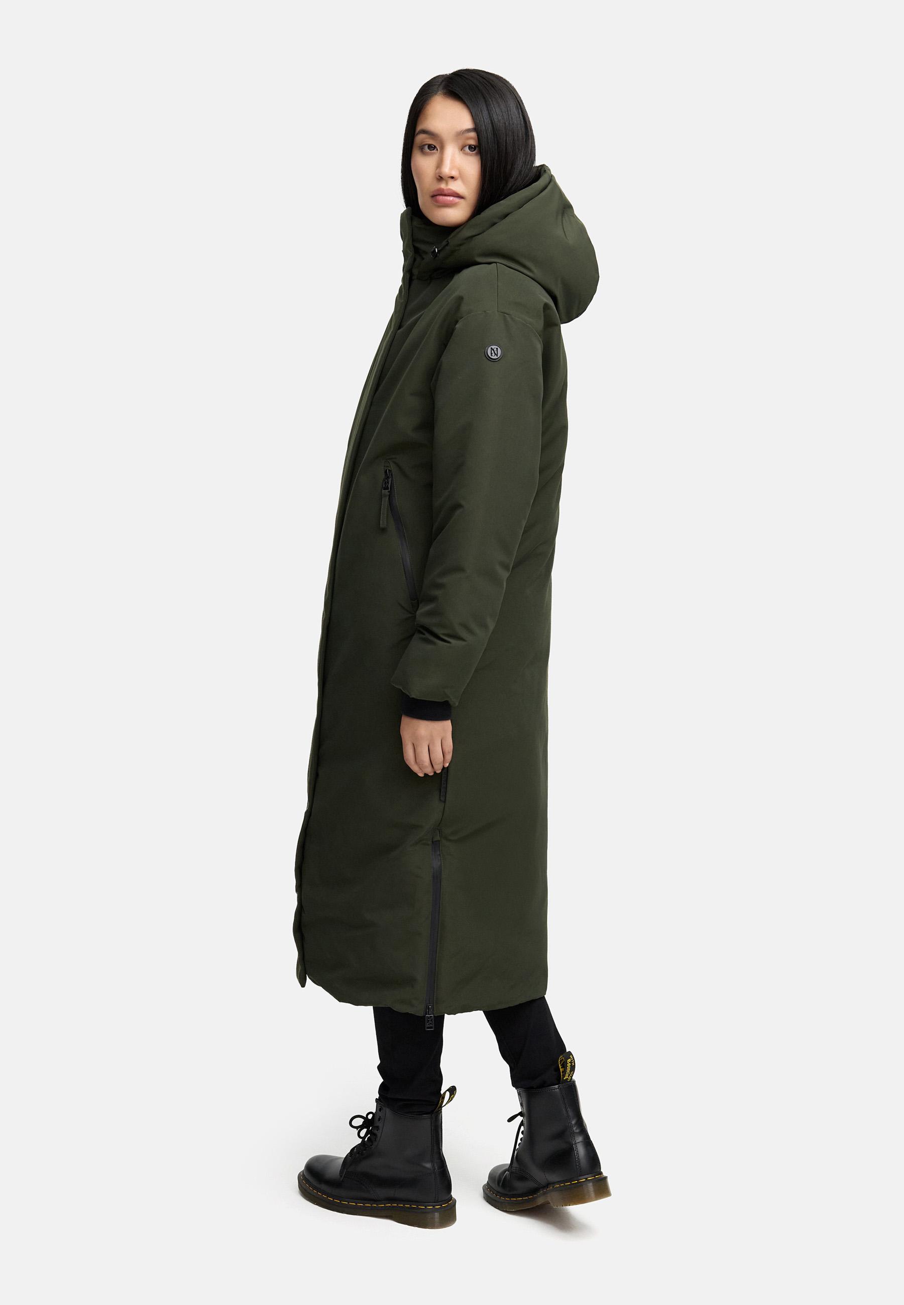 Warmer Wintermantel mit Rucksackträgern "Schneewächter 14" Dark Olive