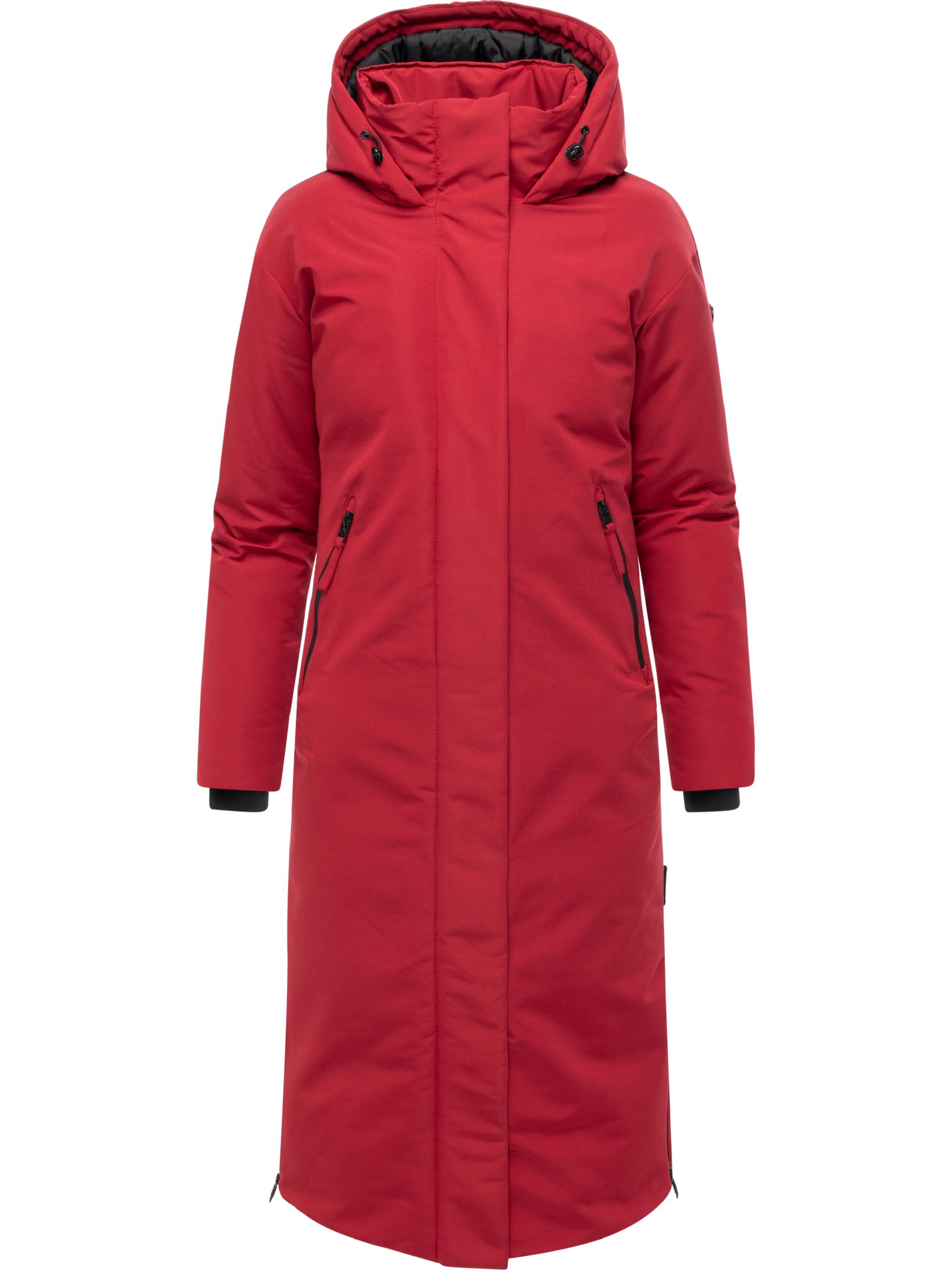 Warmer Wintermantel mit Rucksackträgern "Schneewächter 14" Dark Red