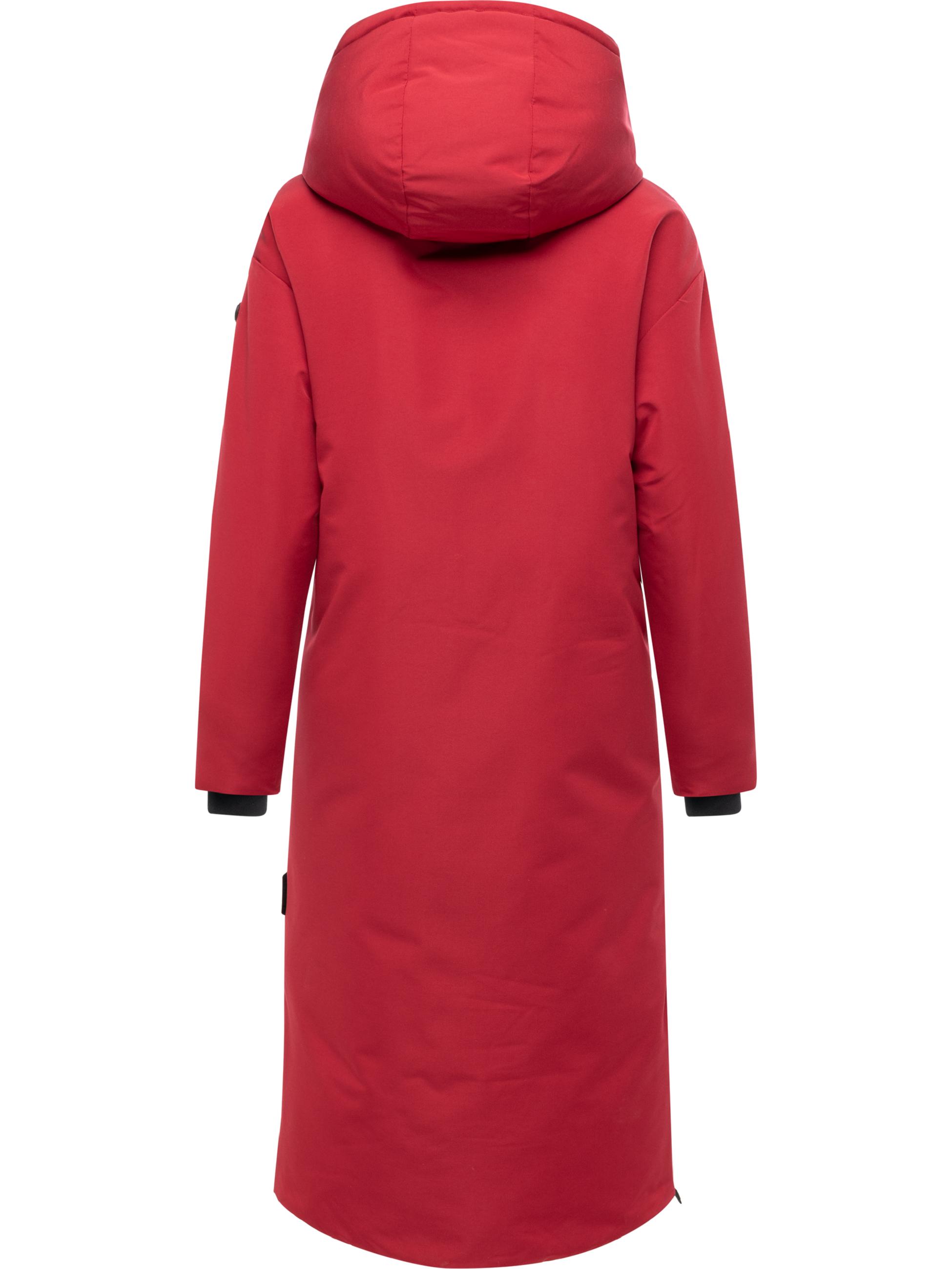 Warmer Wintermantel mit Rucksackträgern "Schneewächter 14" Dark Red
