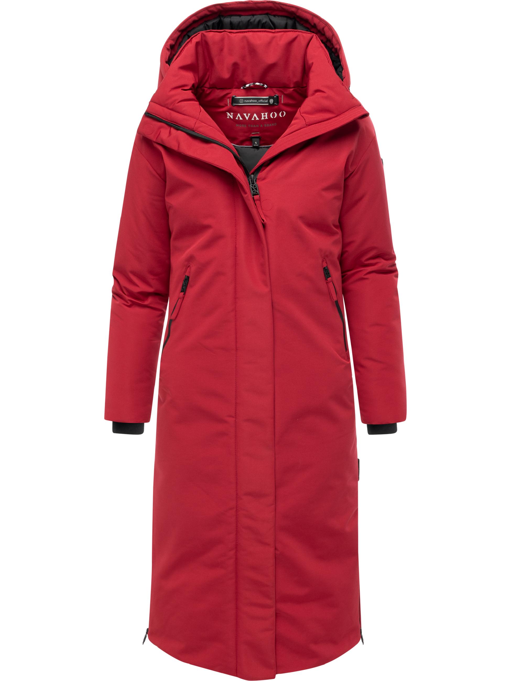 Warmer Wintermantel mit Rucksackträgern "Schneewächter 14" Dark Red