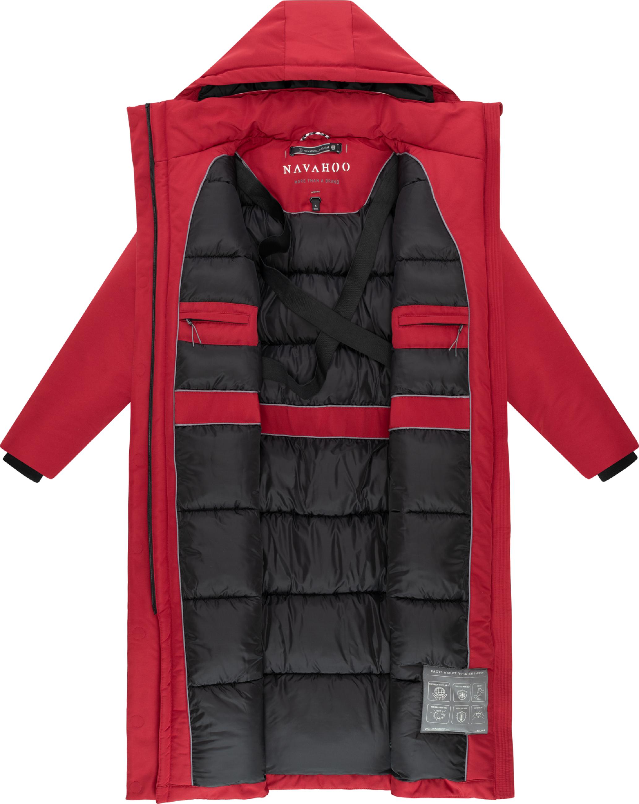 Warmer Wintermantel mit Rucksackträgern "Schneewächter 14" Dark Red