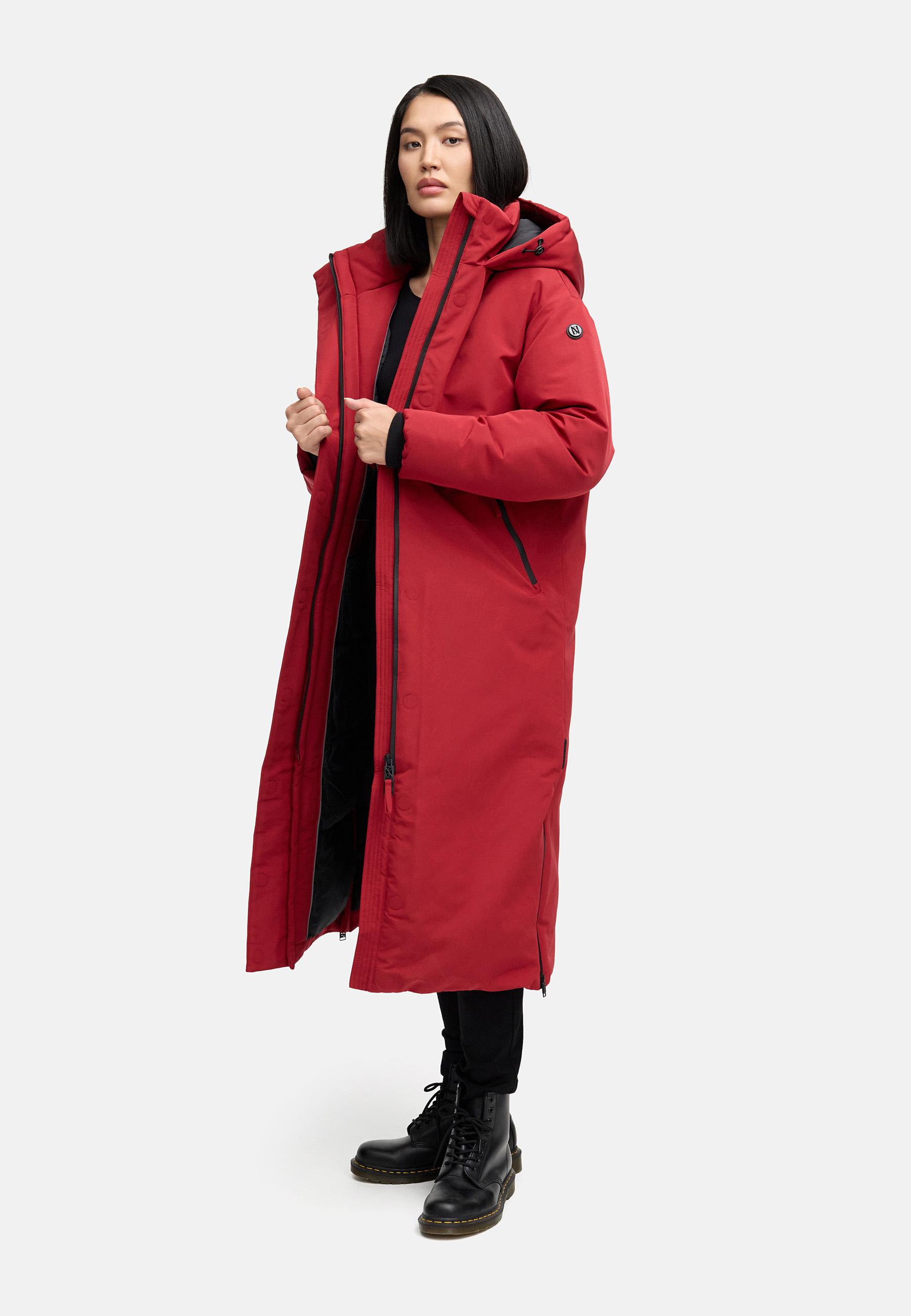 Warmer Wintermantel mit Rucksackträgern "Schneewächter 14" Dark Red