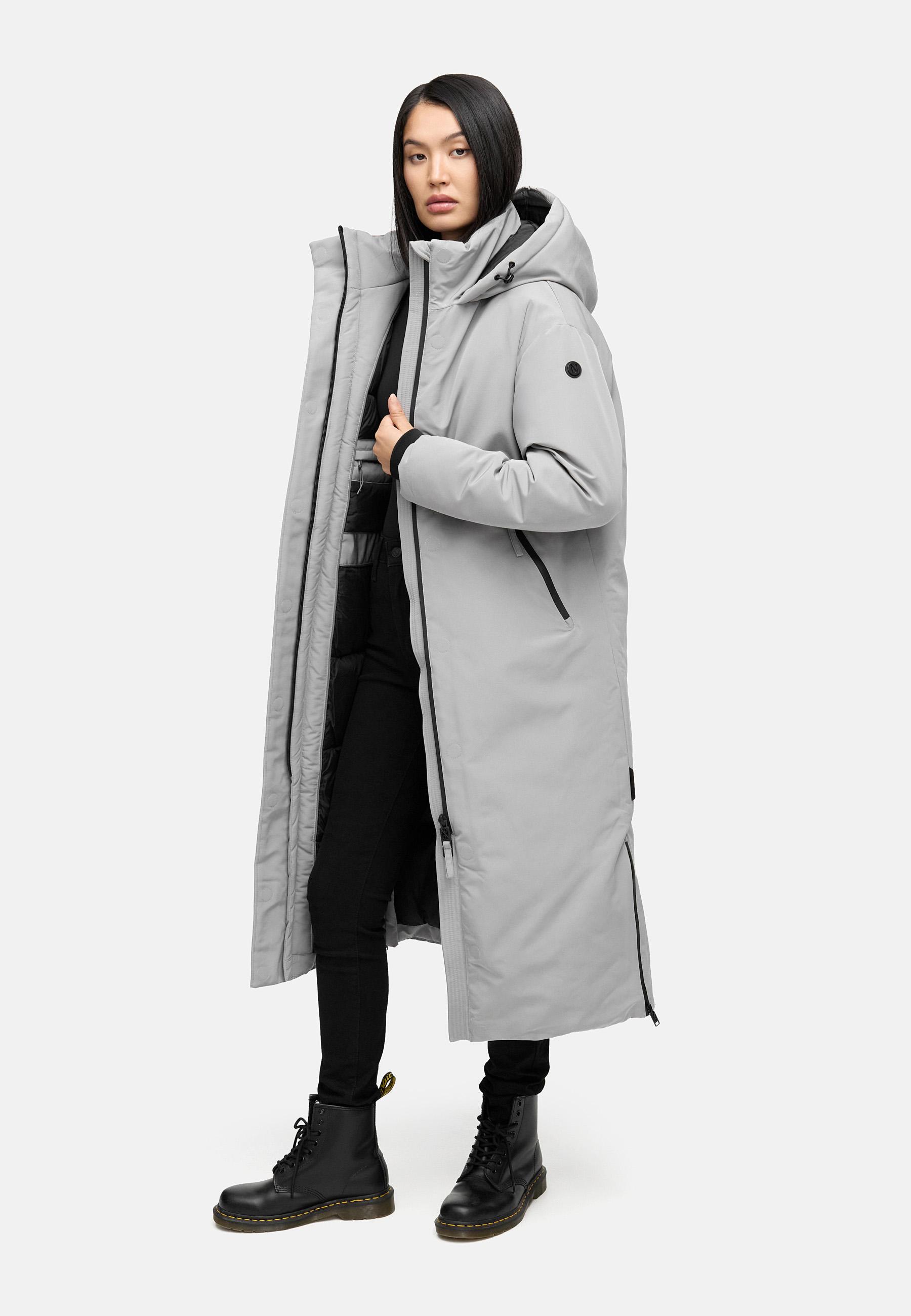 Warmer Wintermantel mit Rucksackträgern "Schneewächter 14" Grey