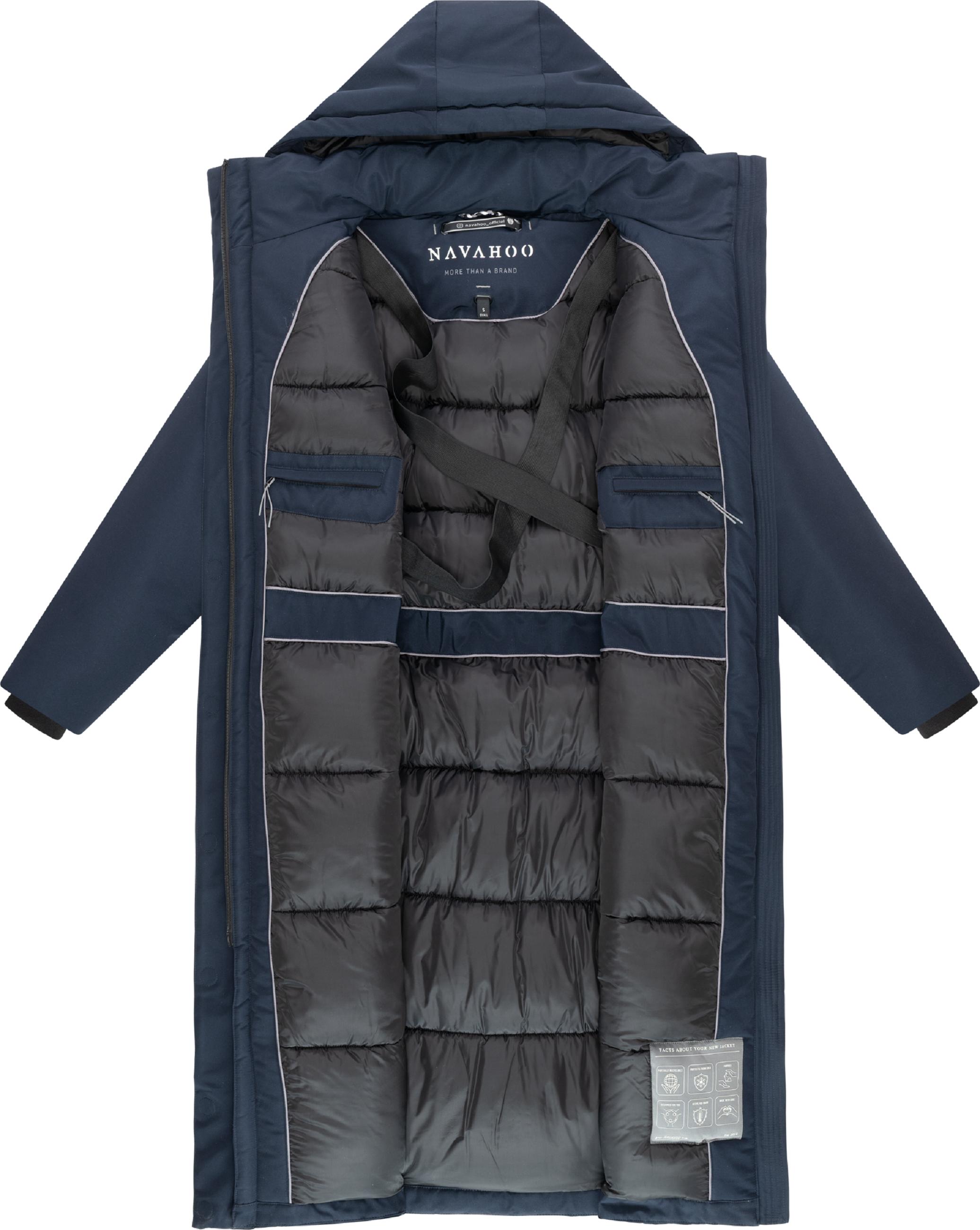 Warmer Wintermantel mit Rucksackträgern "Schneewächter 14" Navy