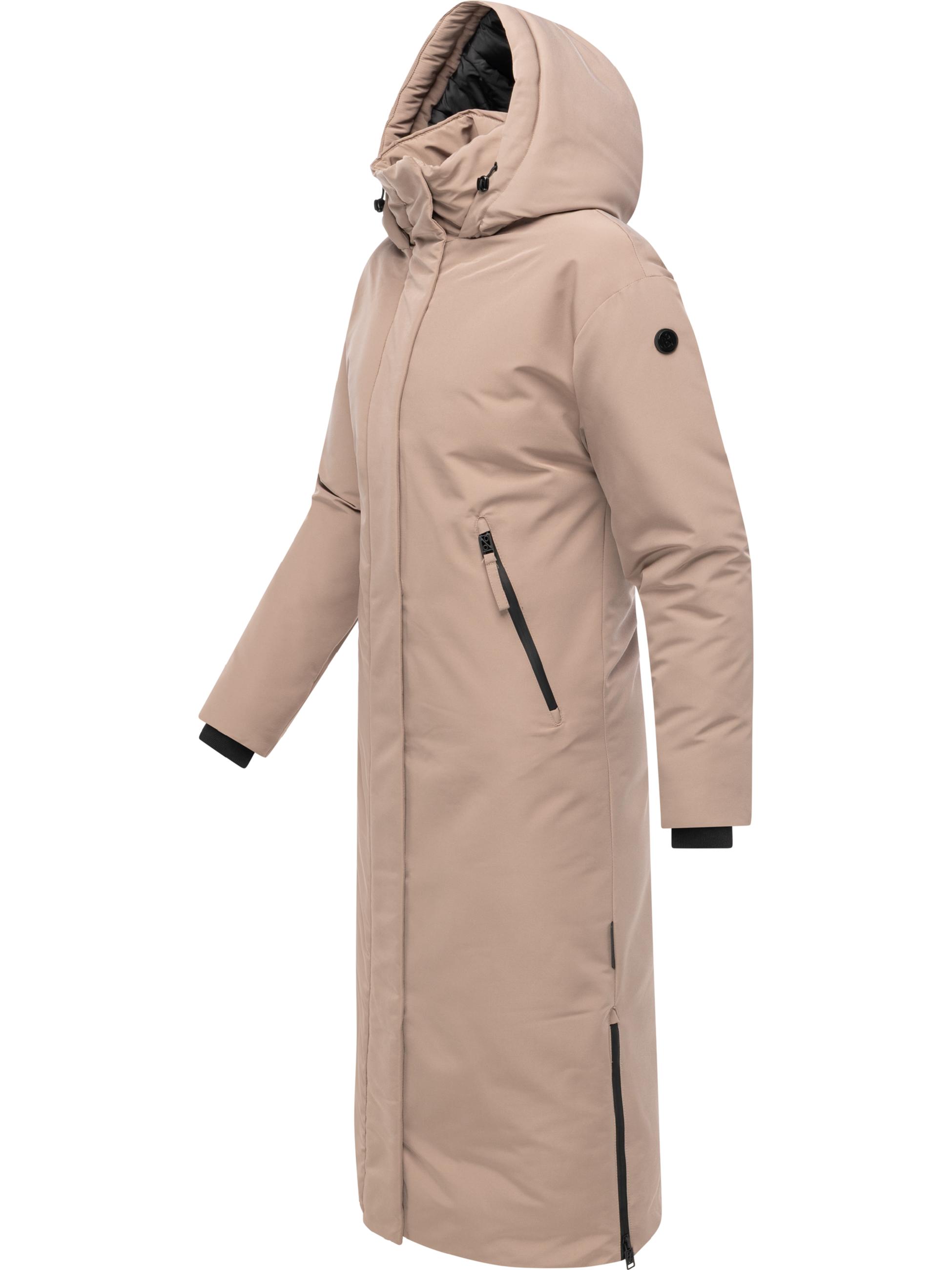 Warmer Wintermantel mit Rucksackträgern "Schneewächter 14" Taupe Grey