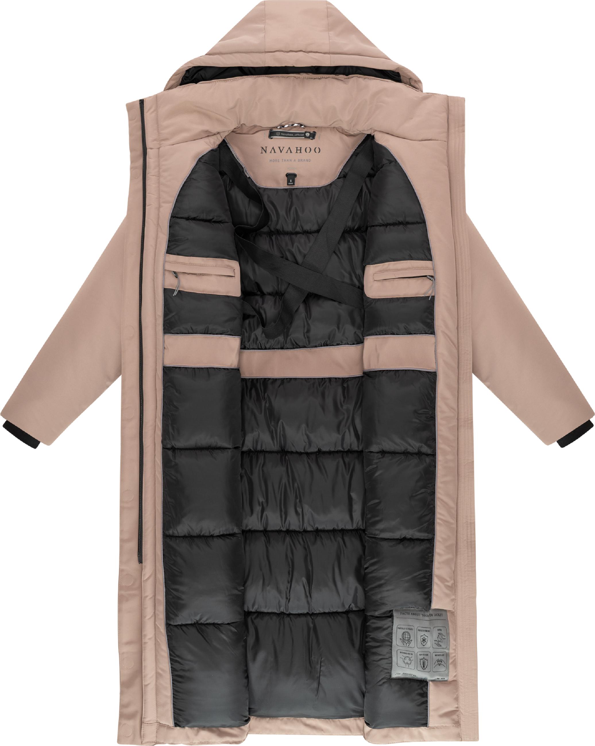 Warmer Wintermantel mit Rucksackträgern "Schneewächter 14" Taupe Grey