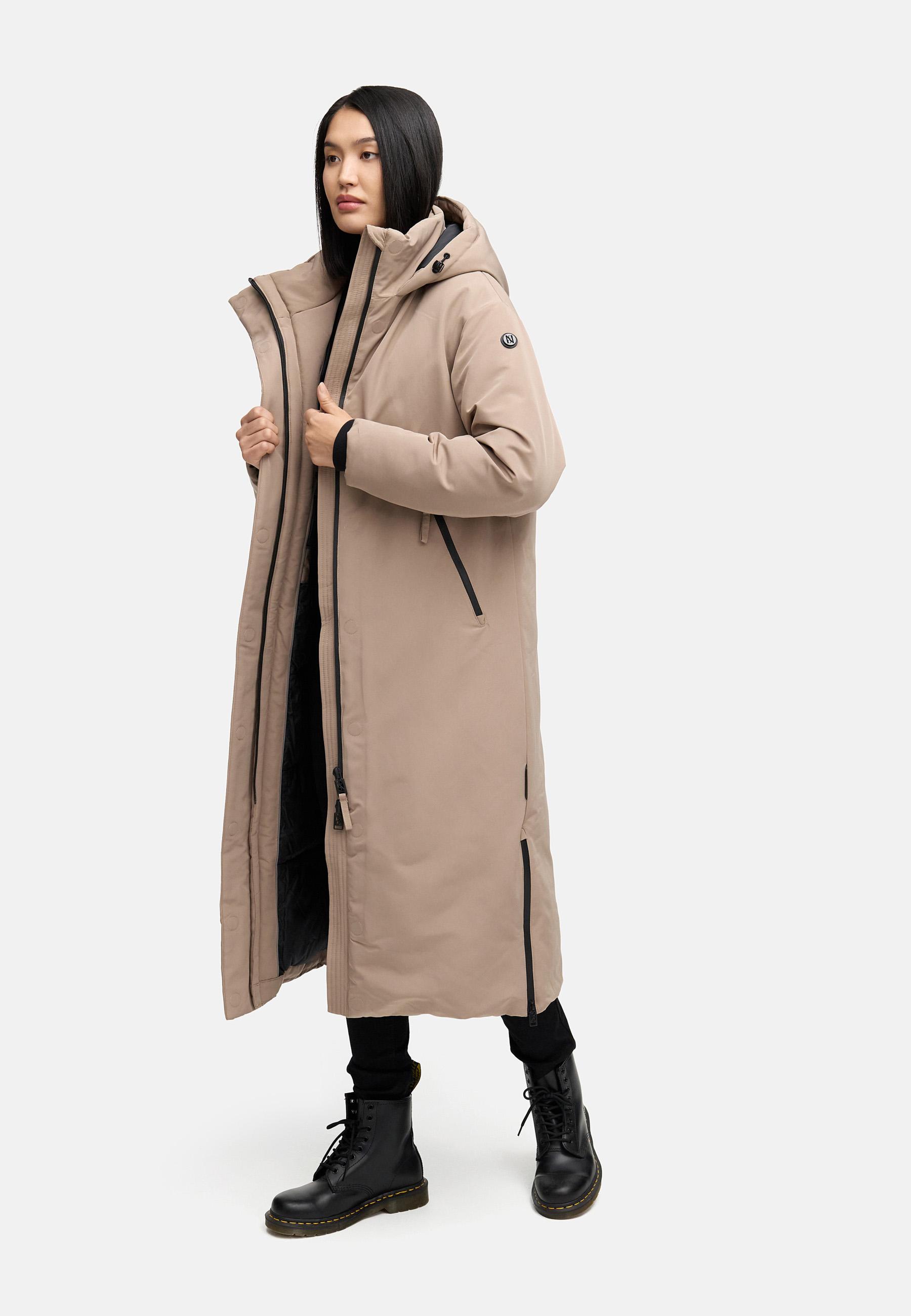 Warmer Wintermantel mit Rucksackträgern "Schneewächter 14" Taupe Grey