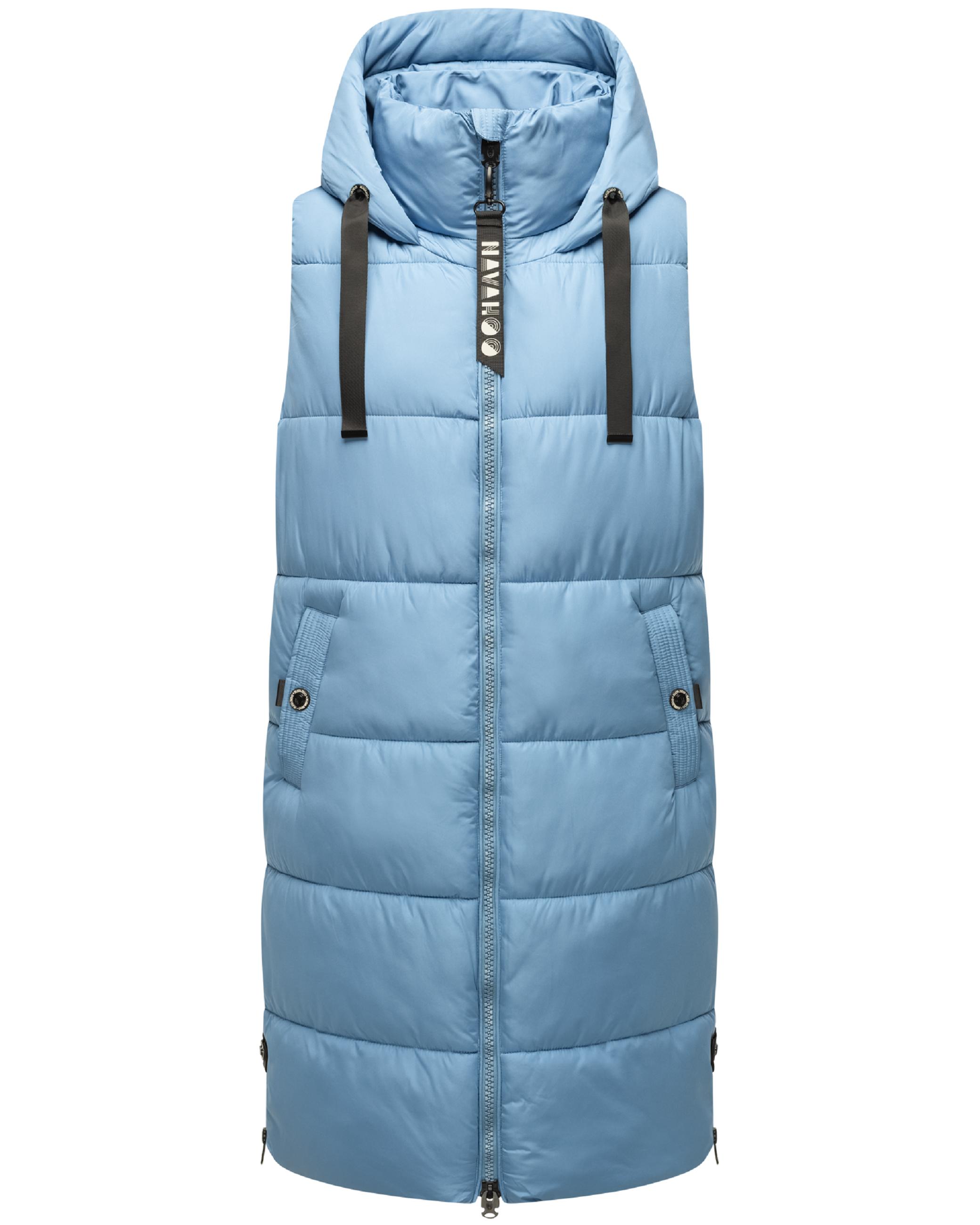 Lange Steppweste mit Kapuze "Schnuffelchen" Powder Blue