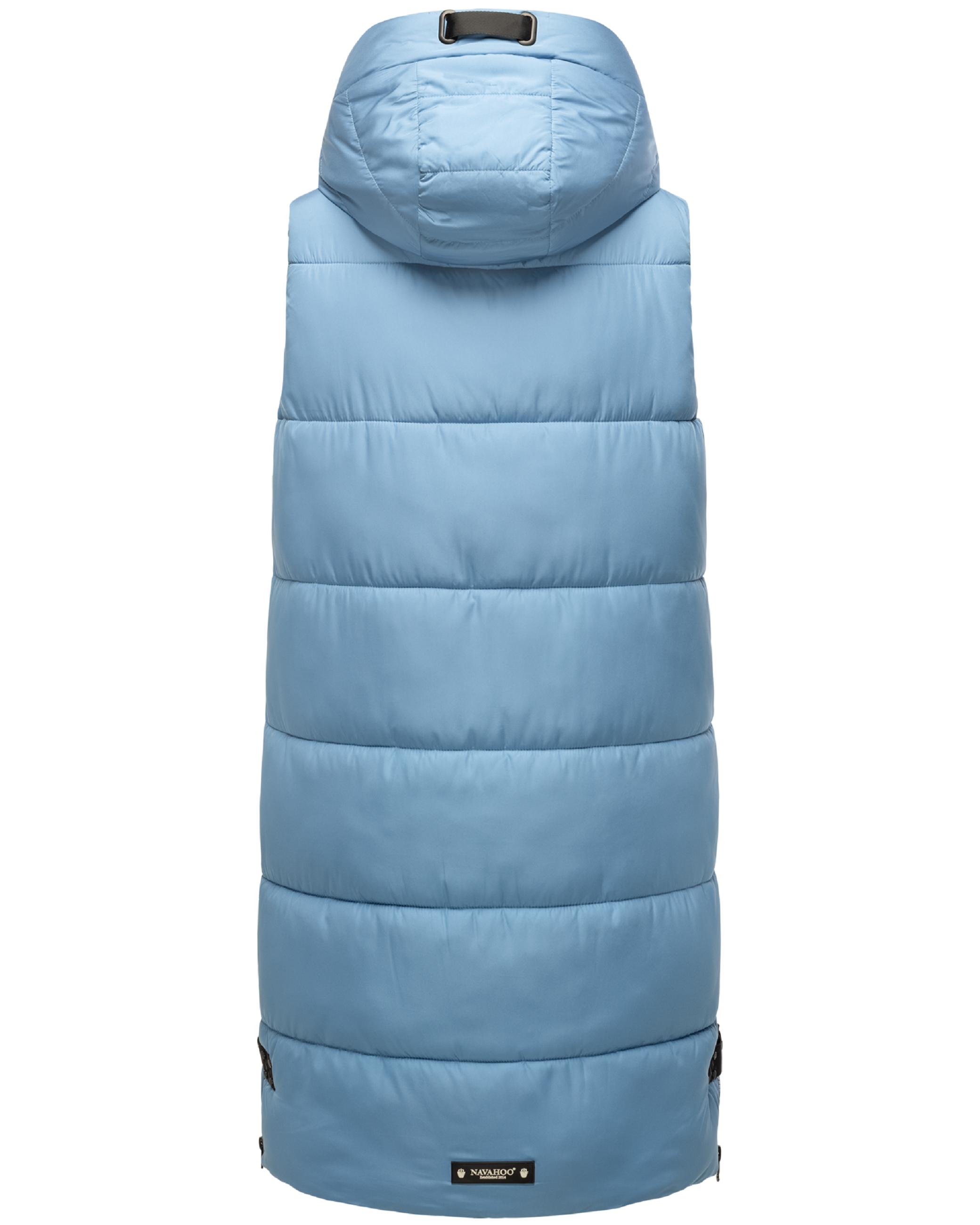 Lange Steppweste mit Kapuze "Schnuffelchen" Powder Blue