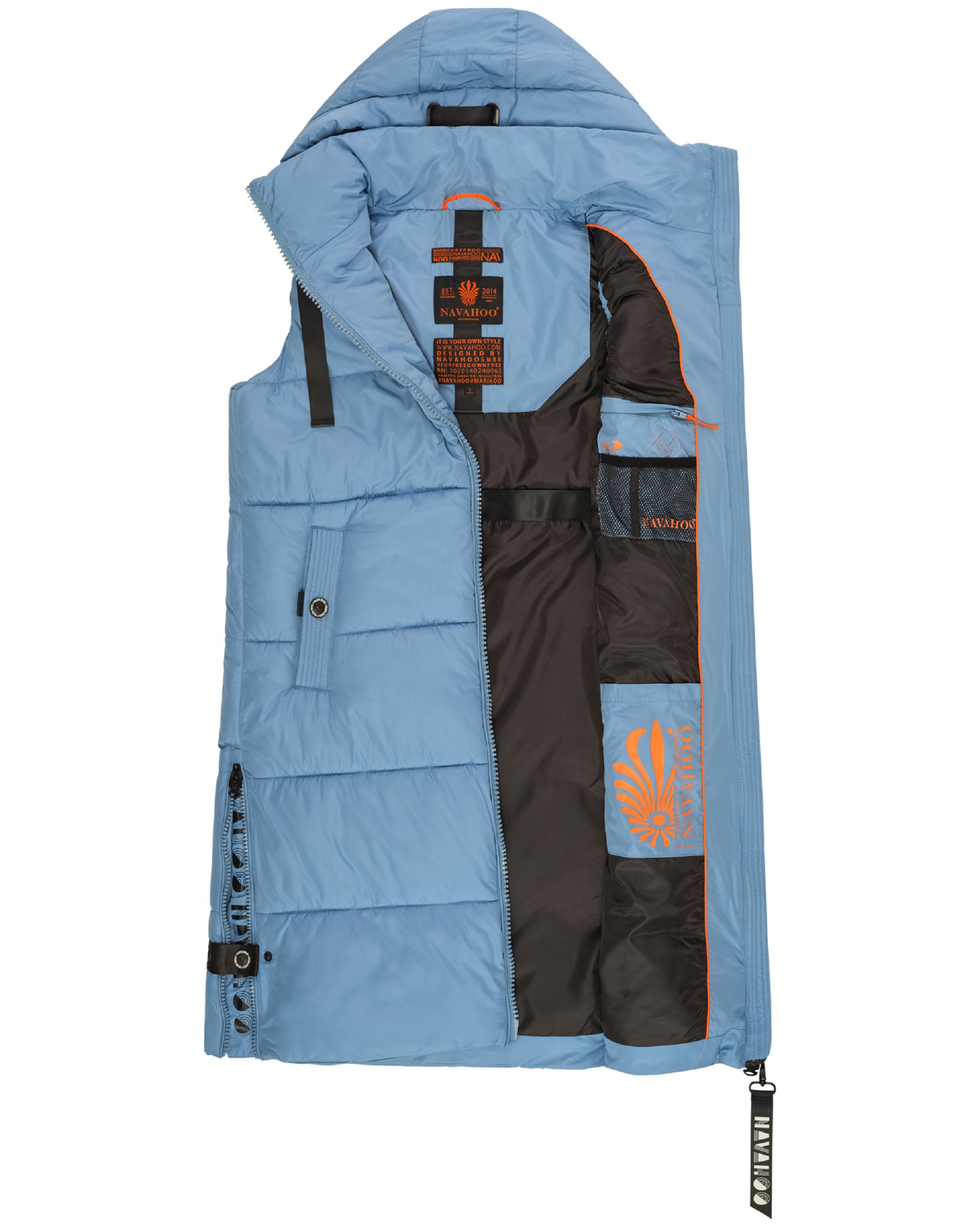 Lange Steppweste mit Kapuze "Schnuffelchen" Powder Blue