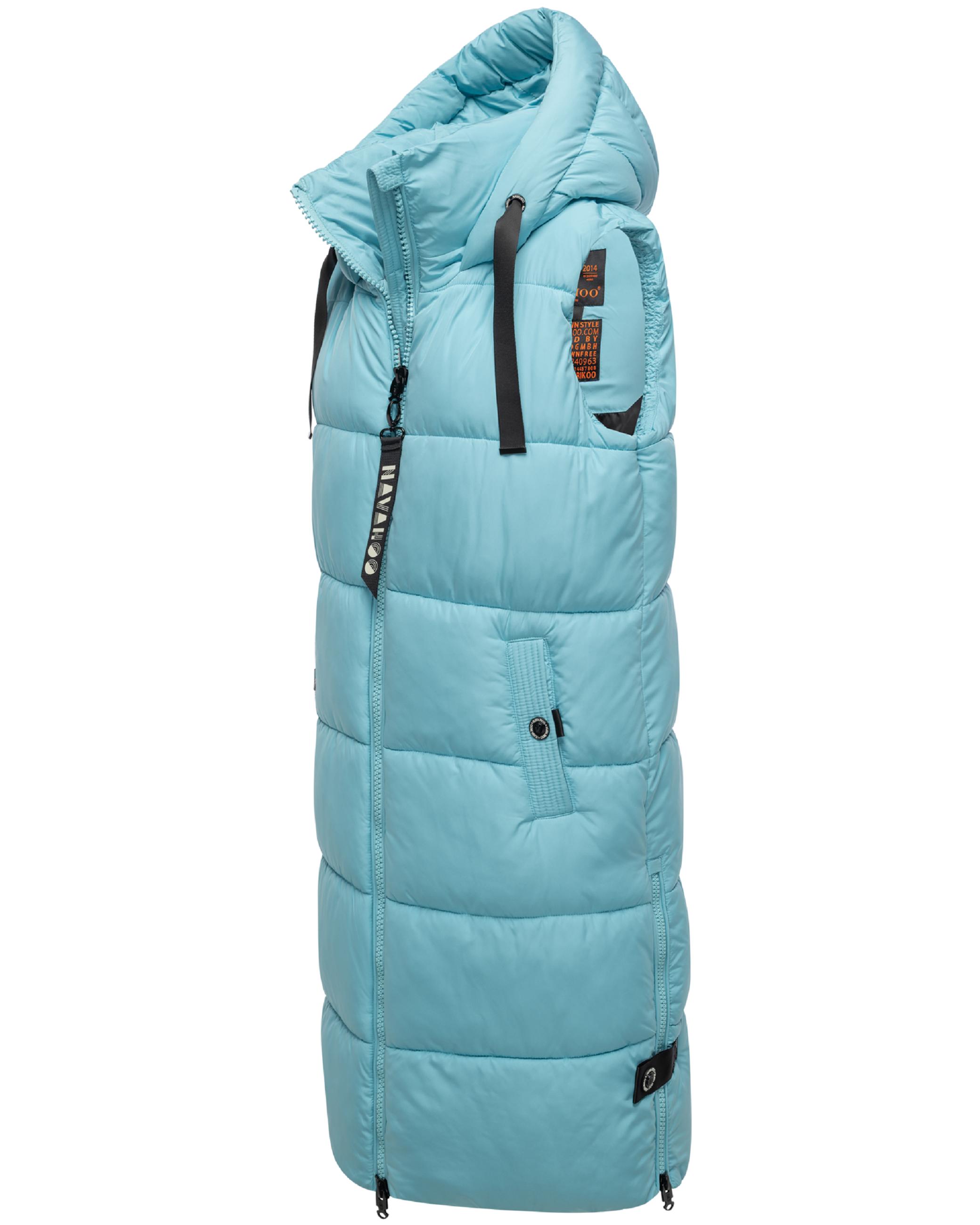 Lange Steppweste mit Kapuze "Schnuffelchen" Sky Blue