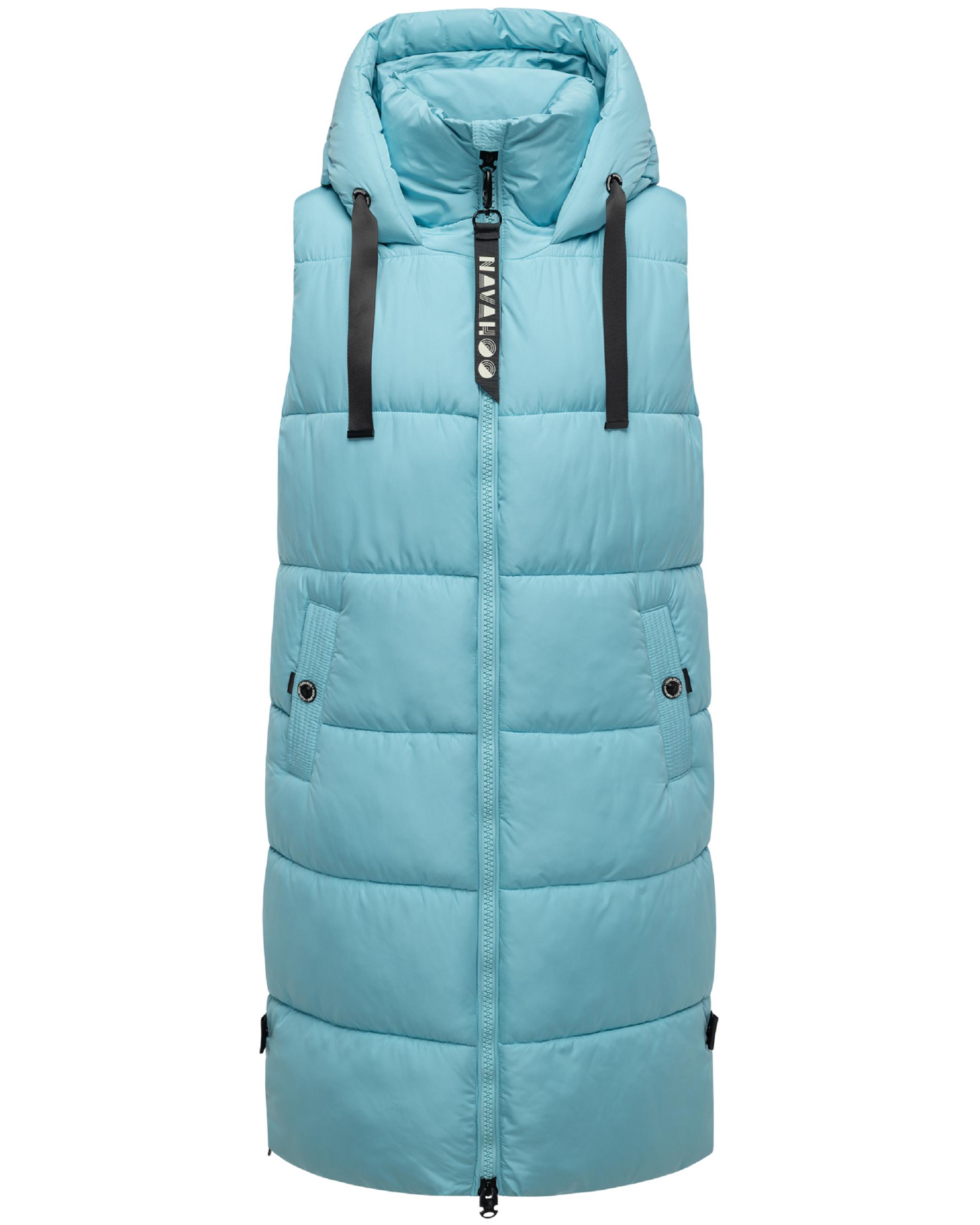 Lange Steppweste mit Kapuze "Schnuffelchen" Sky Blue