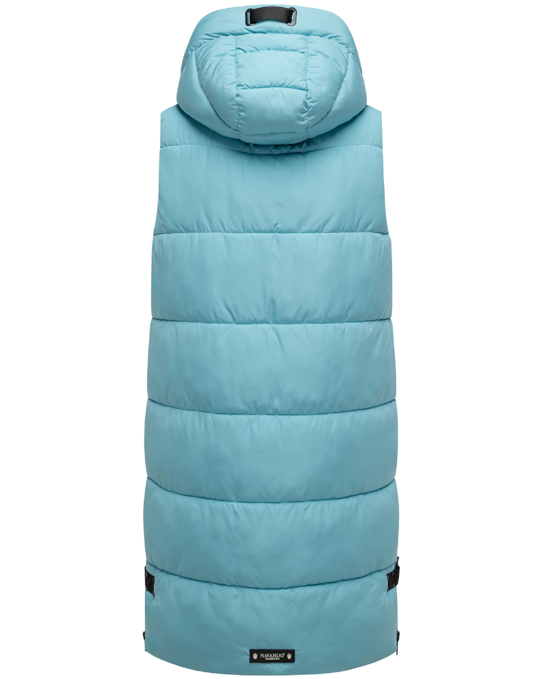 Lange Steppweste mit Kapuze "Schnuffelchen" Sky Blue