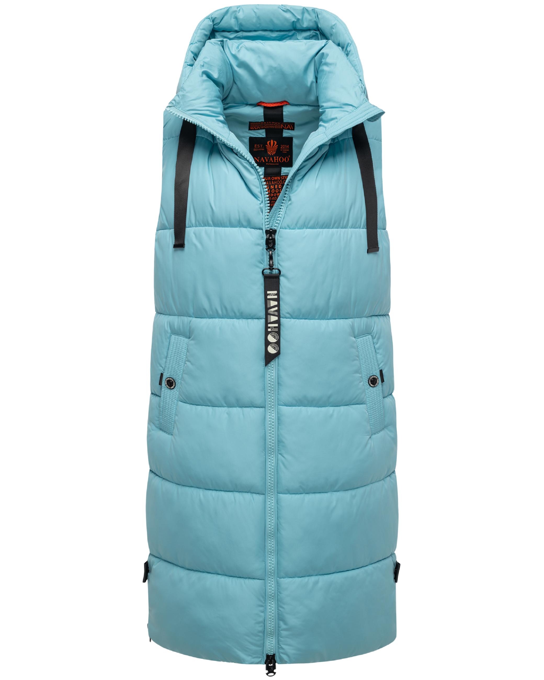 Lange Steppweste mit Kapuze "Schnuffelchen" Sky Blue