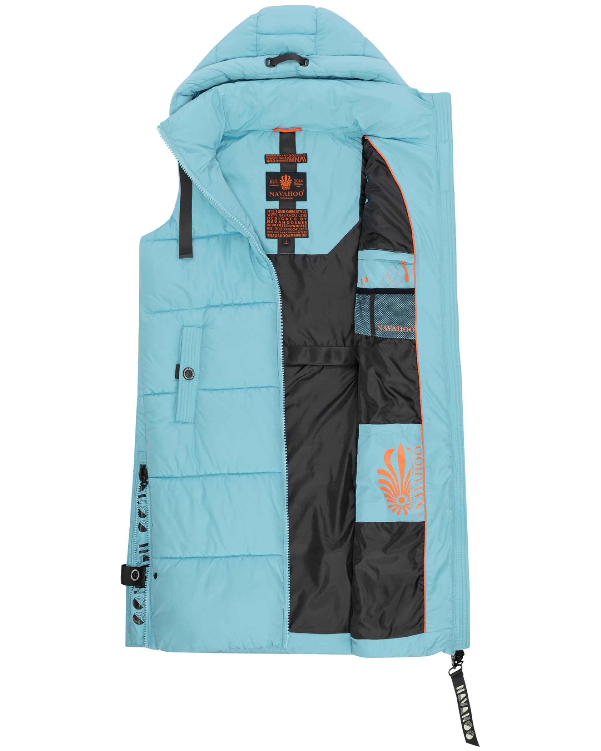 Lange Steppweste mit Kapuze "Schnuffelchen" Sky Blue