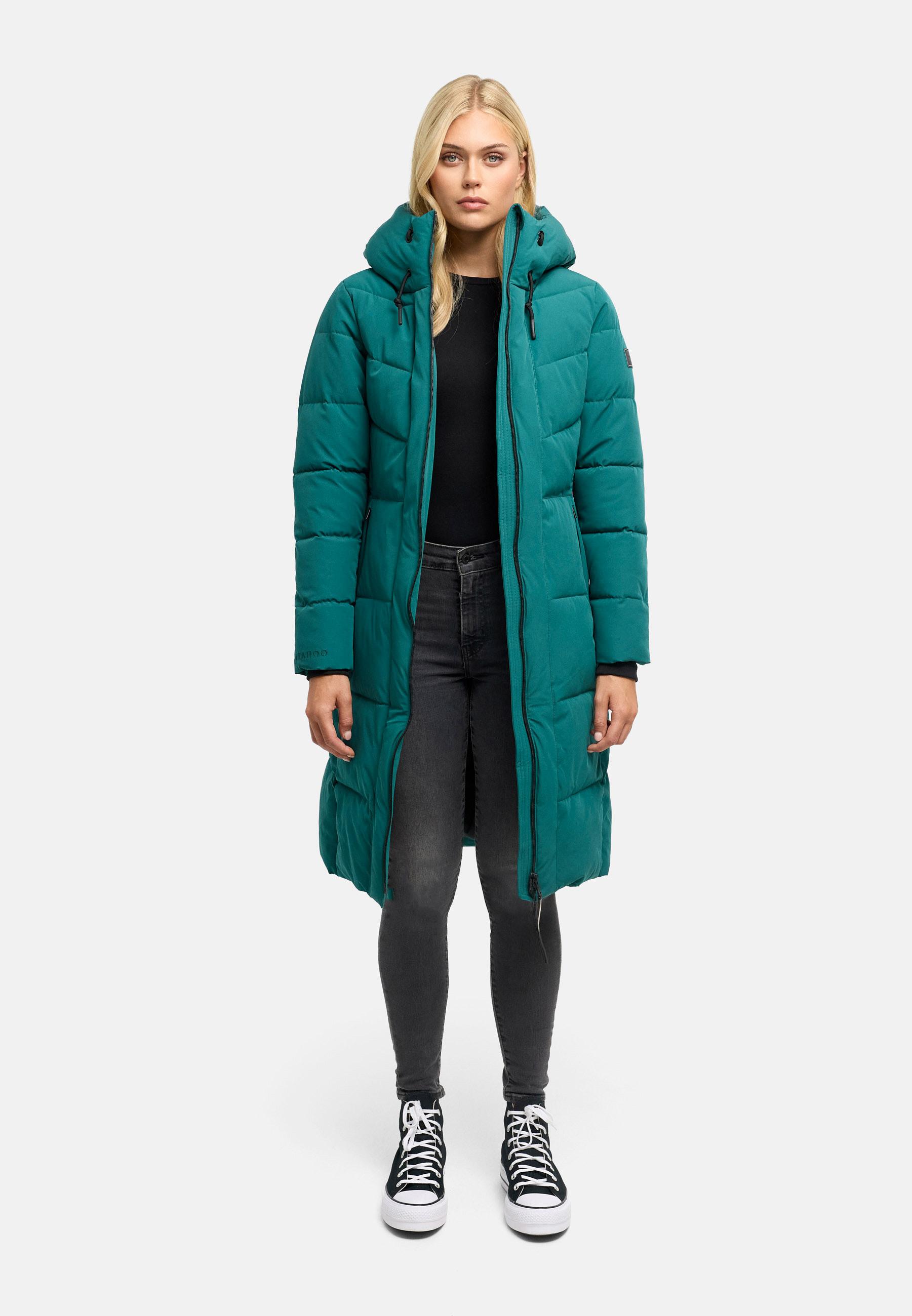 Wintermantel mit wasserdichten Reißverschlüssen "Schokokuss XIV" Ocean Green