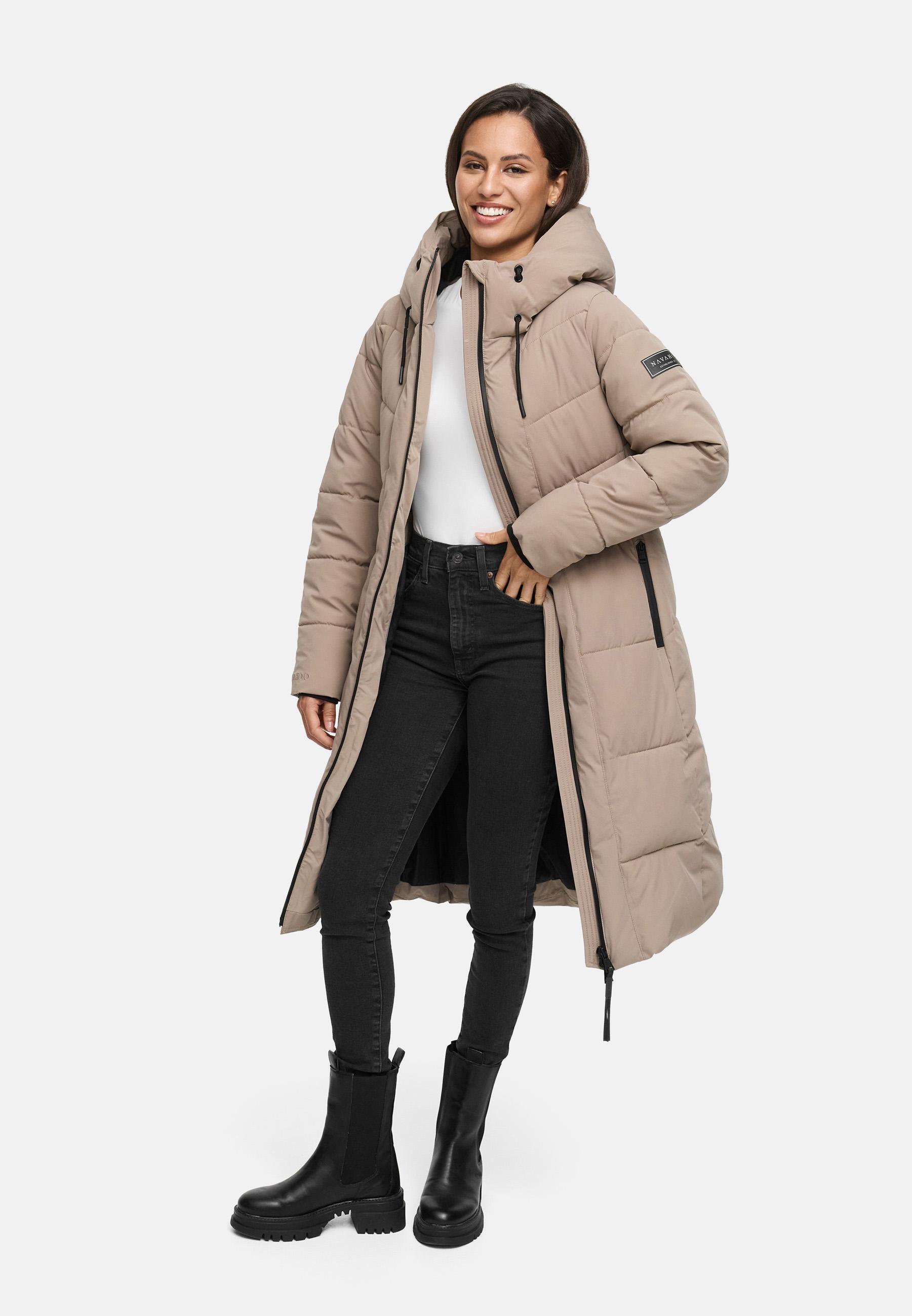 Wintermantel mit wasserdichten Reißverschlüssen "Schokokuss XIV" Taupe Grey