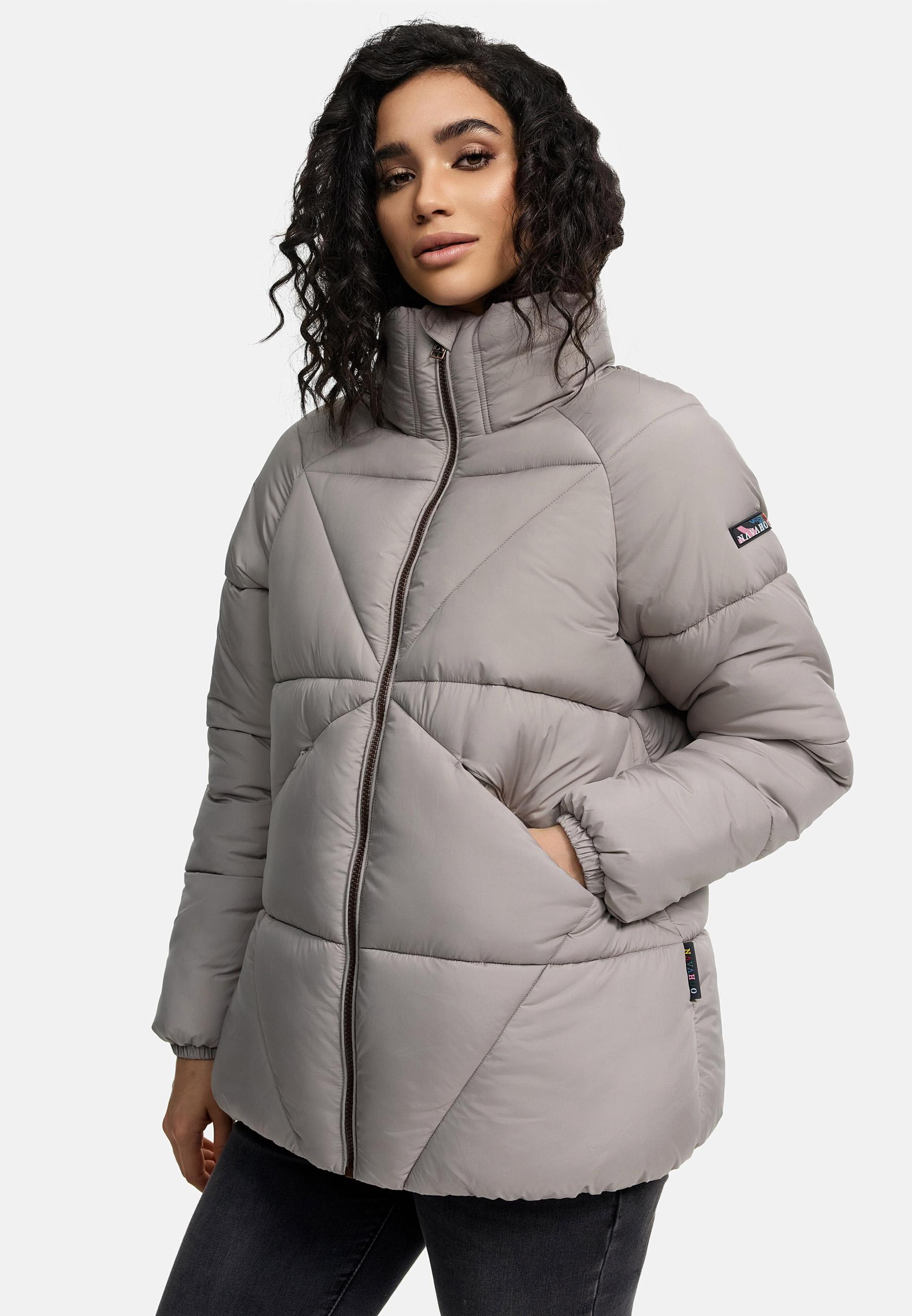 Oversized Winter Steppjacke "Schokolinaa 14" Light Grey