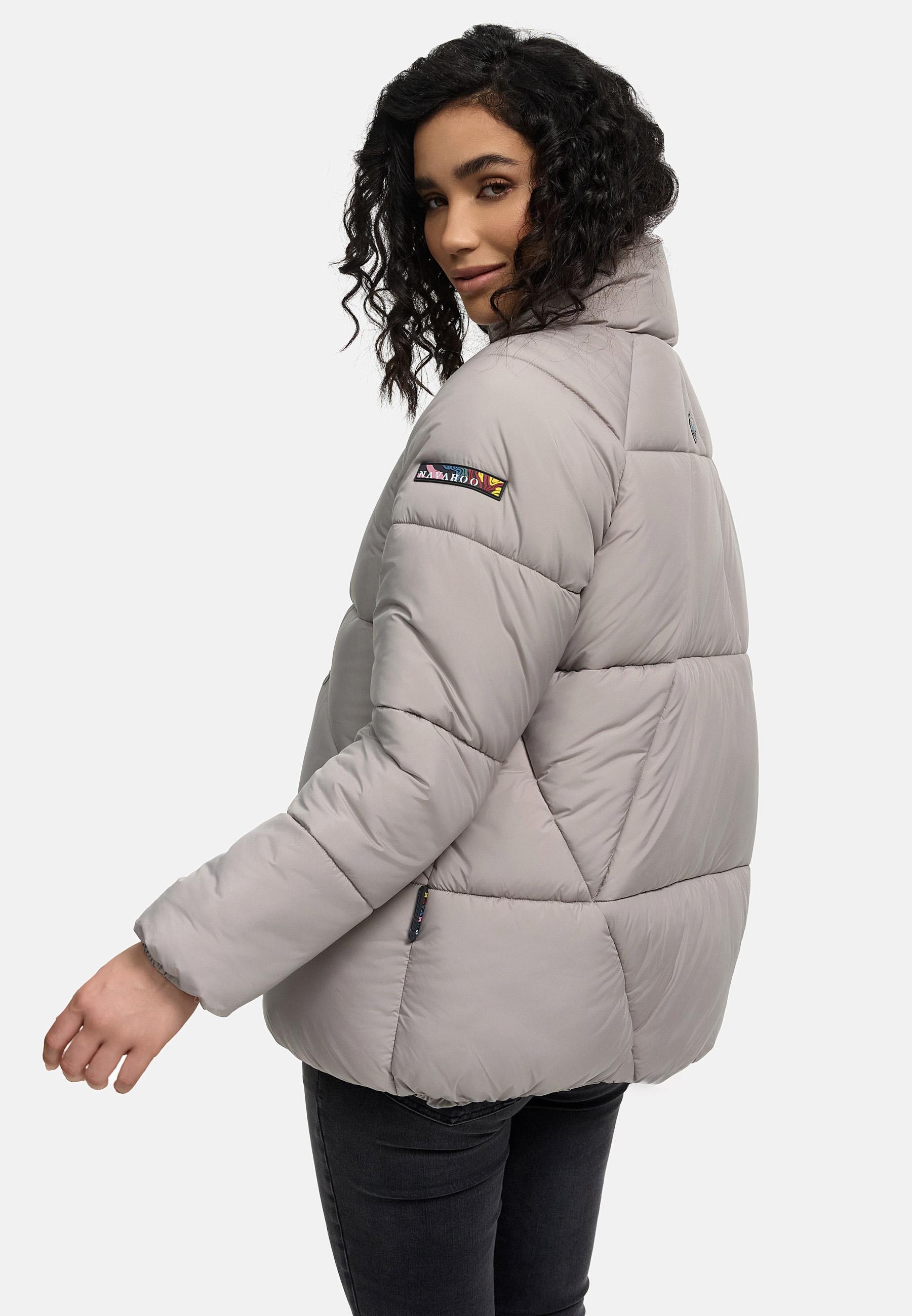 Oversized Winter Steppjacke "Schokolinaa 14" Light Grey