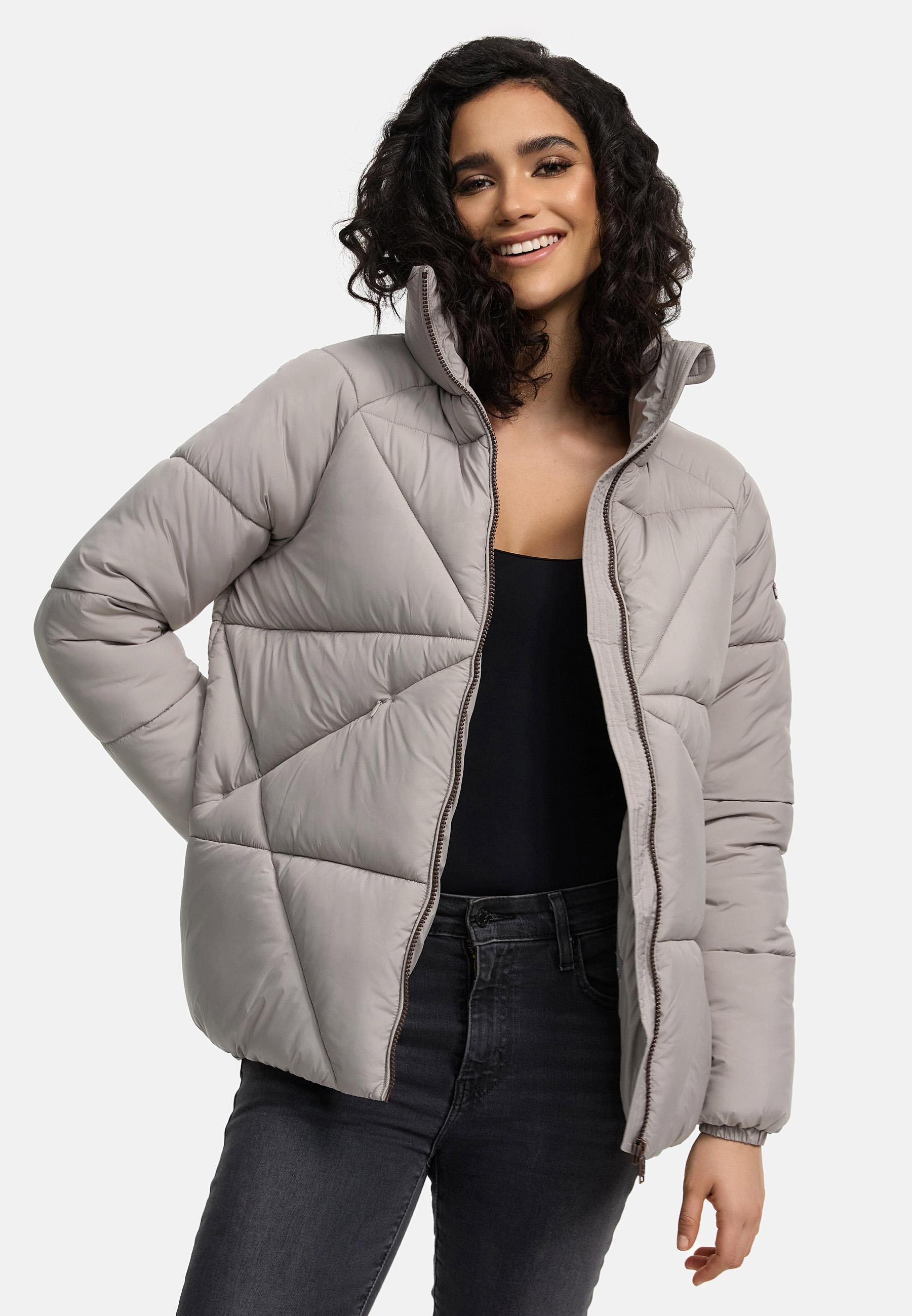 Oversized Winter Steppjacke "Schokolinaa 14" Light Grey