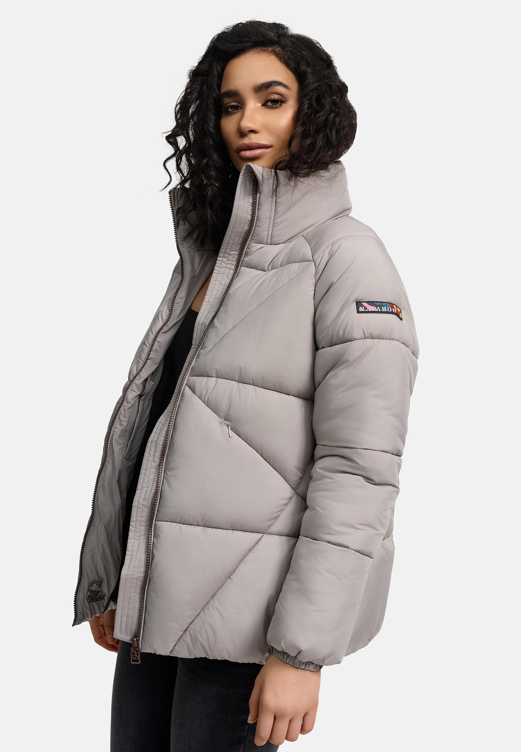 Oversized Winter Steppjacke "Schokolinaa 14" Light Grey