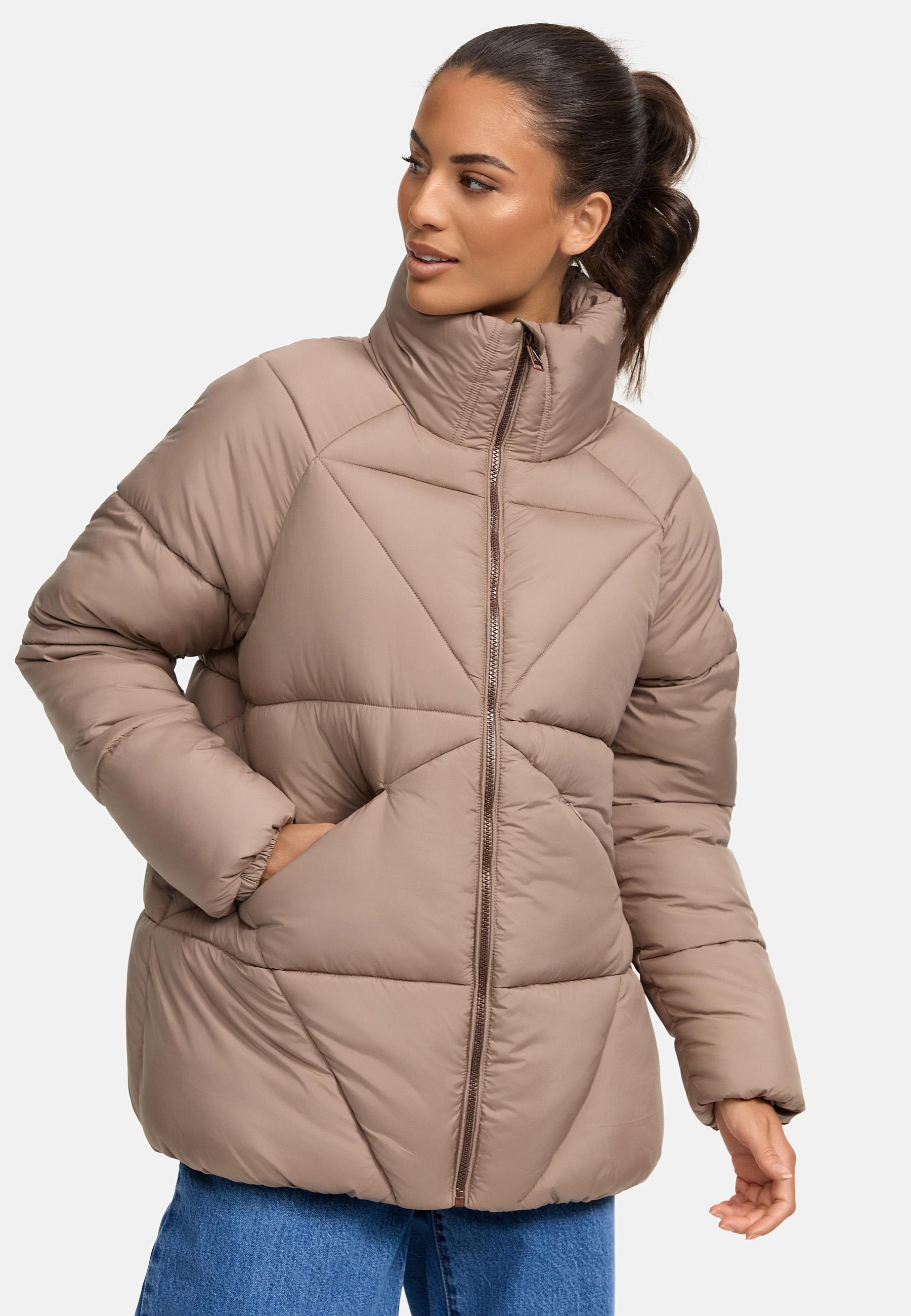 Oversized Winter Steppjacke "Schokolinaa 14" Taupe Grey