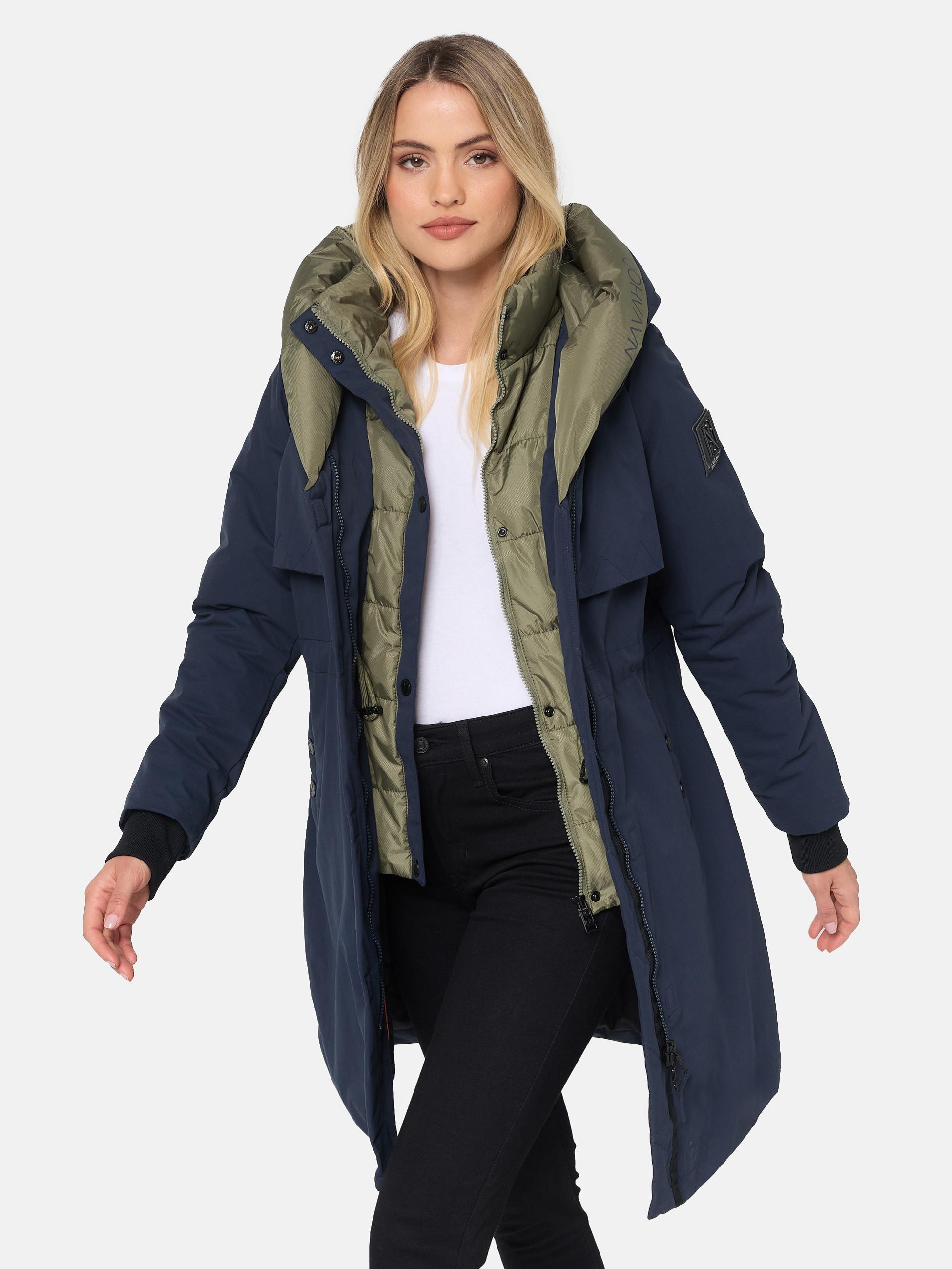 Warmer Kurzmantel mit Kapuze "Snowelf" Navy