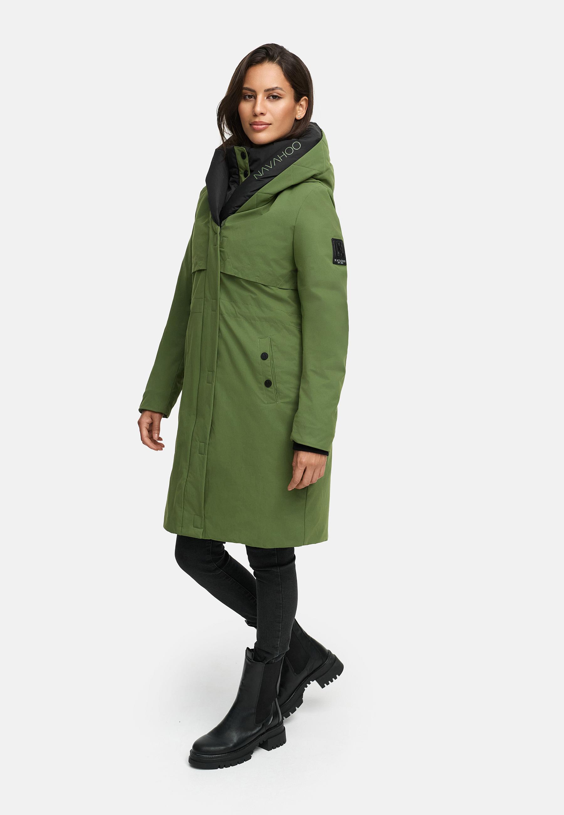 Warmer Kurzmantel mit Kapuze "Snowelf" Pine Olive