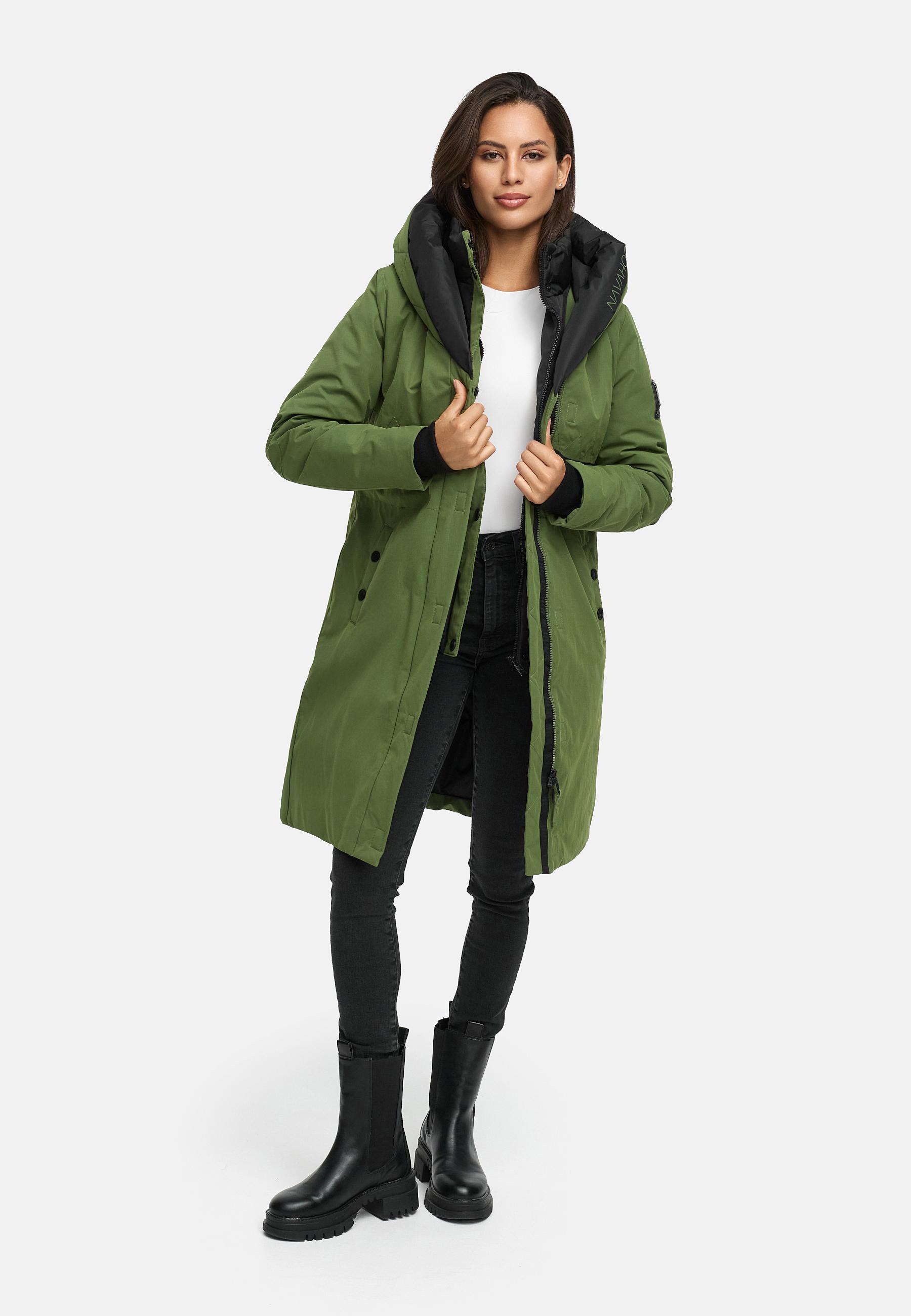 Warmer Kurzmantel mit Kapuze "Snowelf" Pine Olive