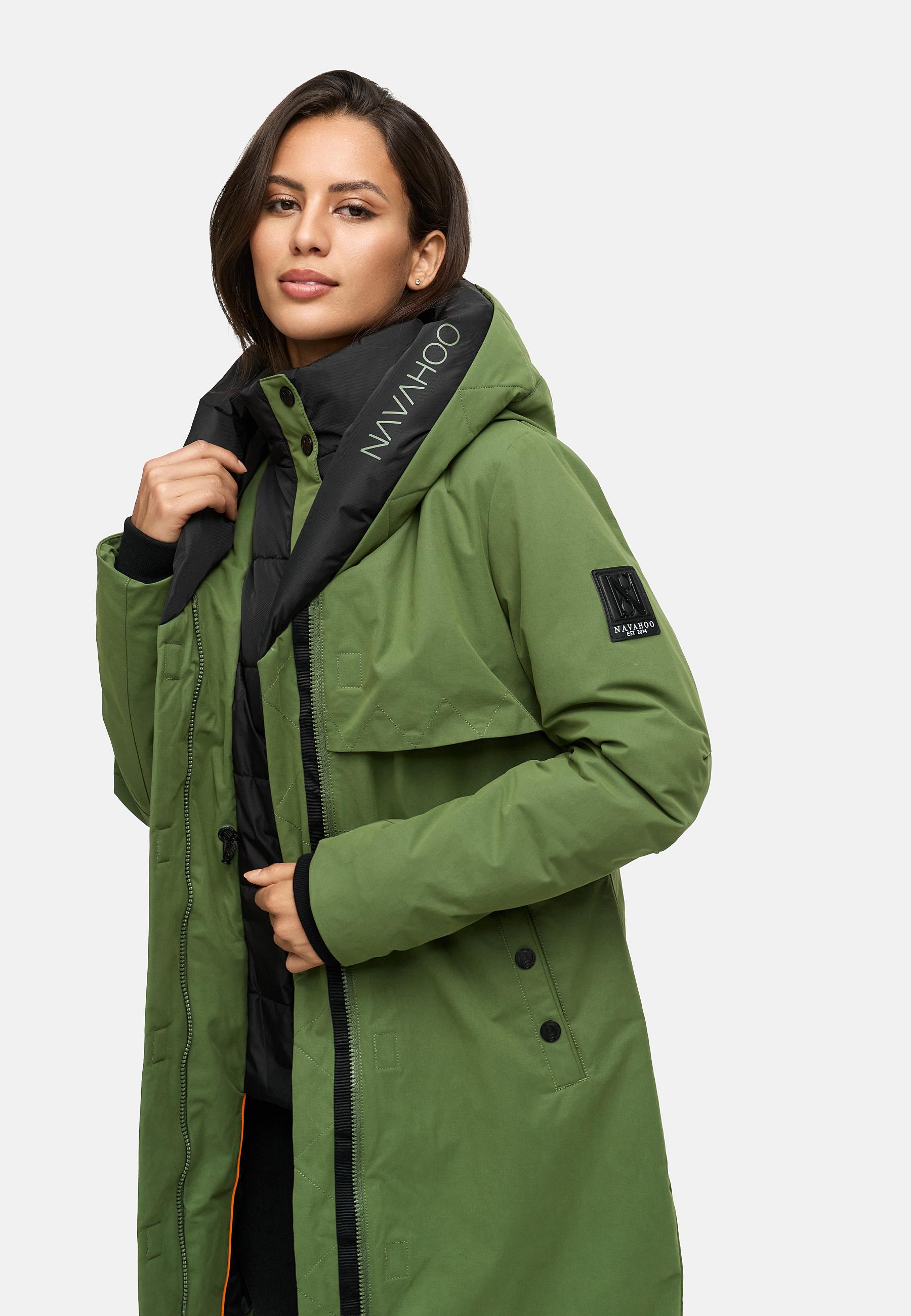 Warmer Kurzmantel mit Kapuze "Snowelf" Pine Olive