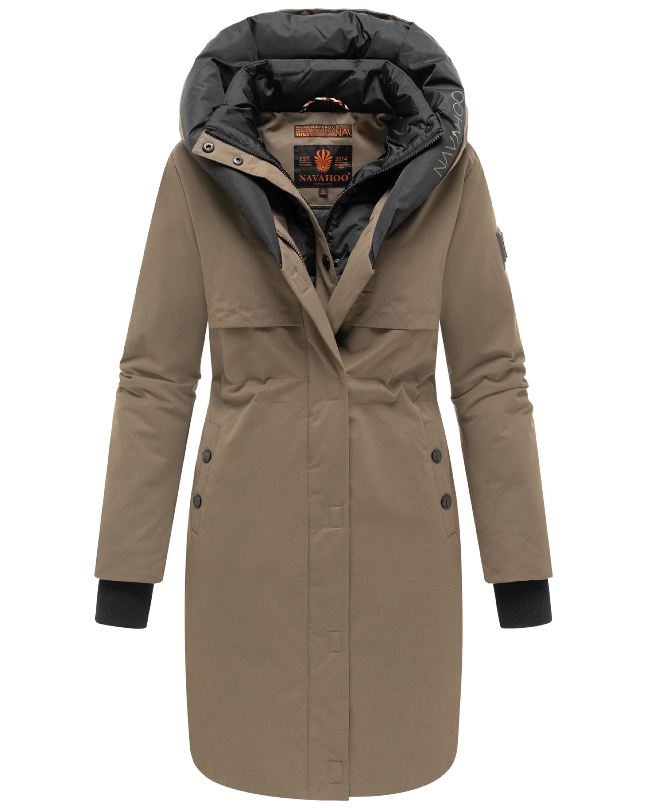 Warmer Kurzmantel mit Kapuze "Snowelf" Stone Brown