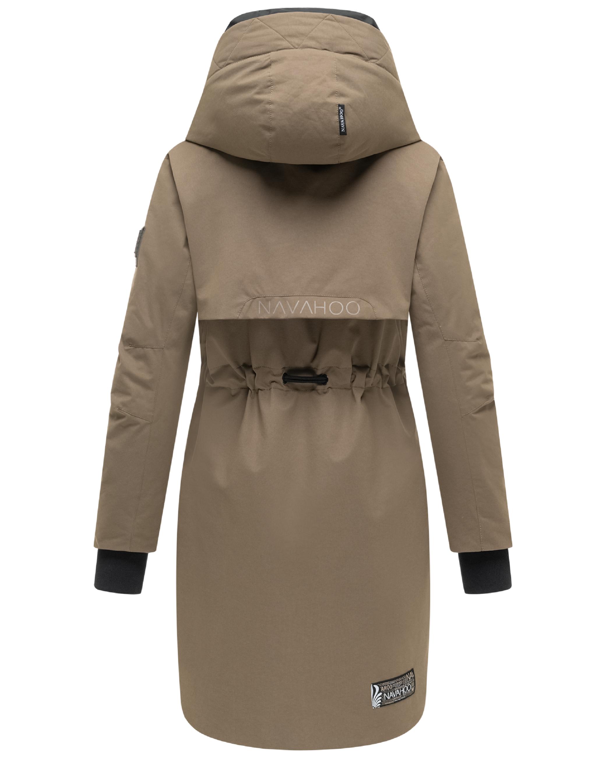 Warmer Kurzmantel mit Kapuze "Snowelf" Stone Brown