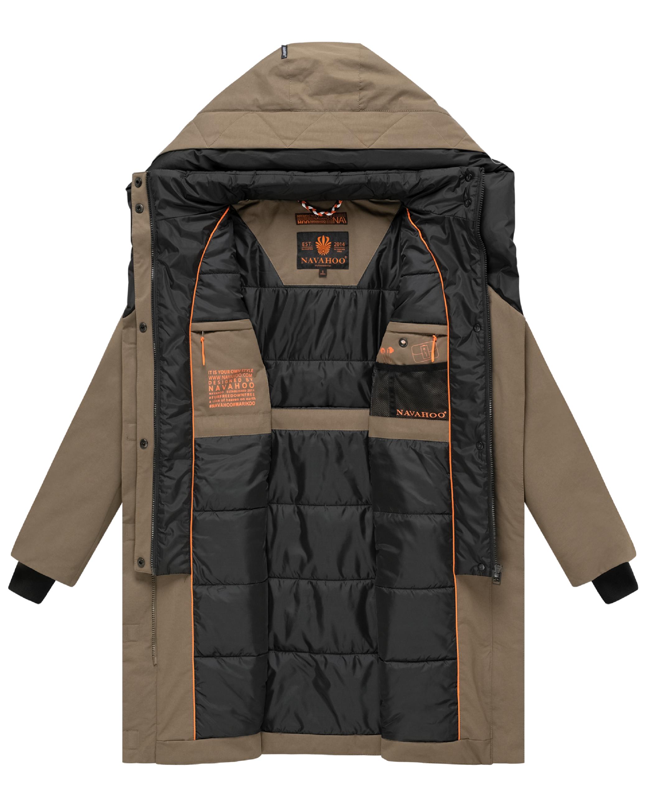 Warmer Kurzmantel mit Kapuze "Snowelf" Stone Brown
