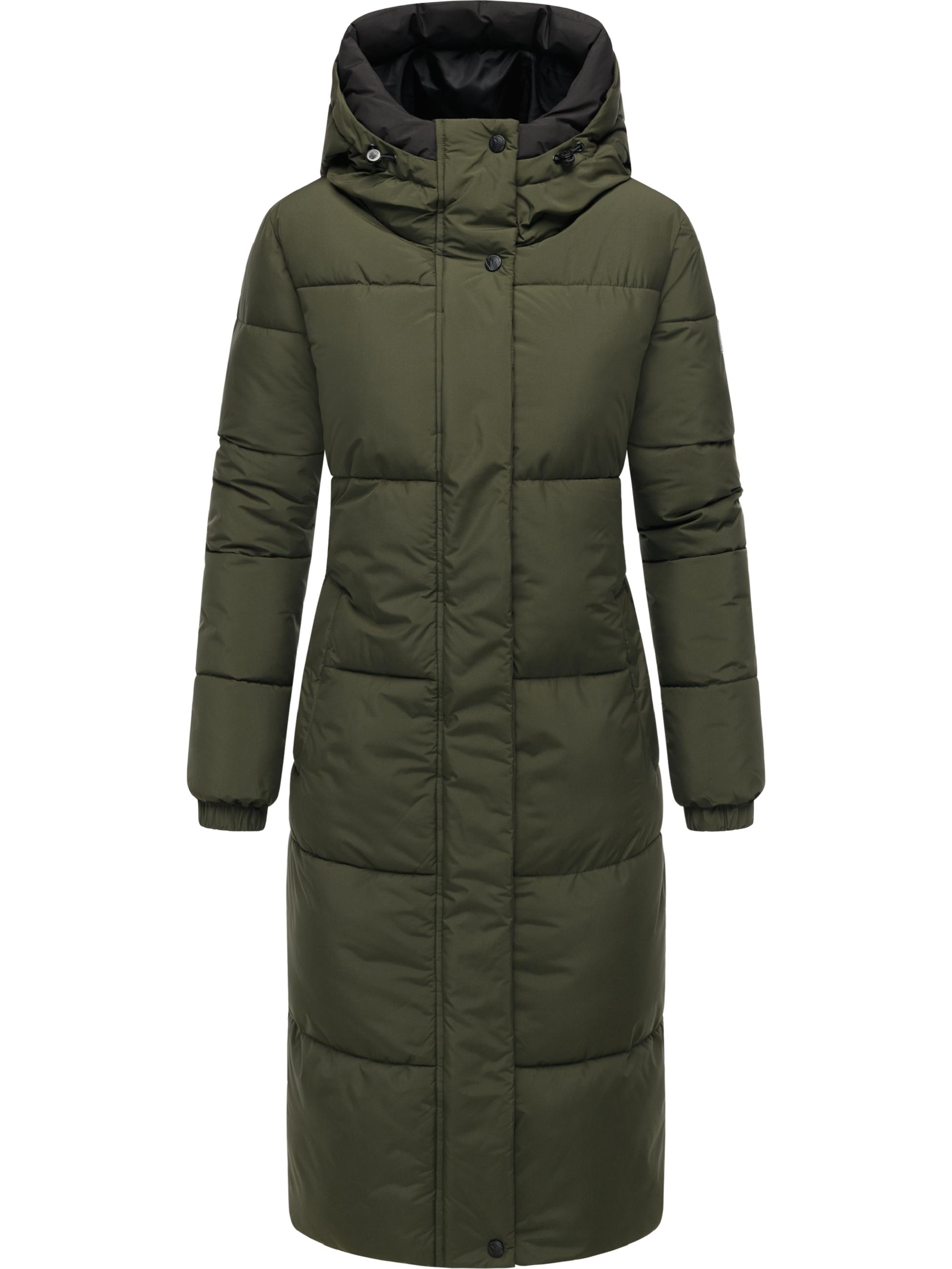 Steppmantel mit verstellbarer Kapuze "Taublüte XIV" Dark Olive