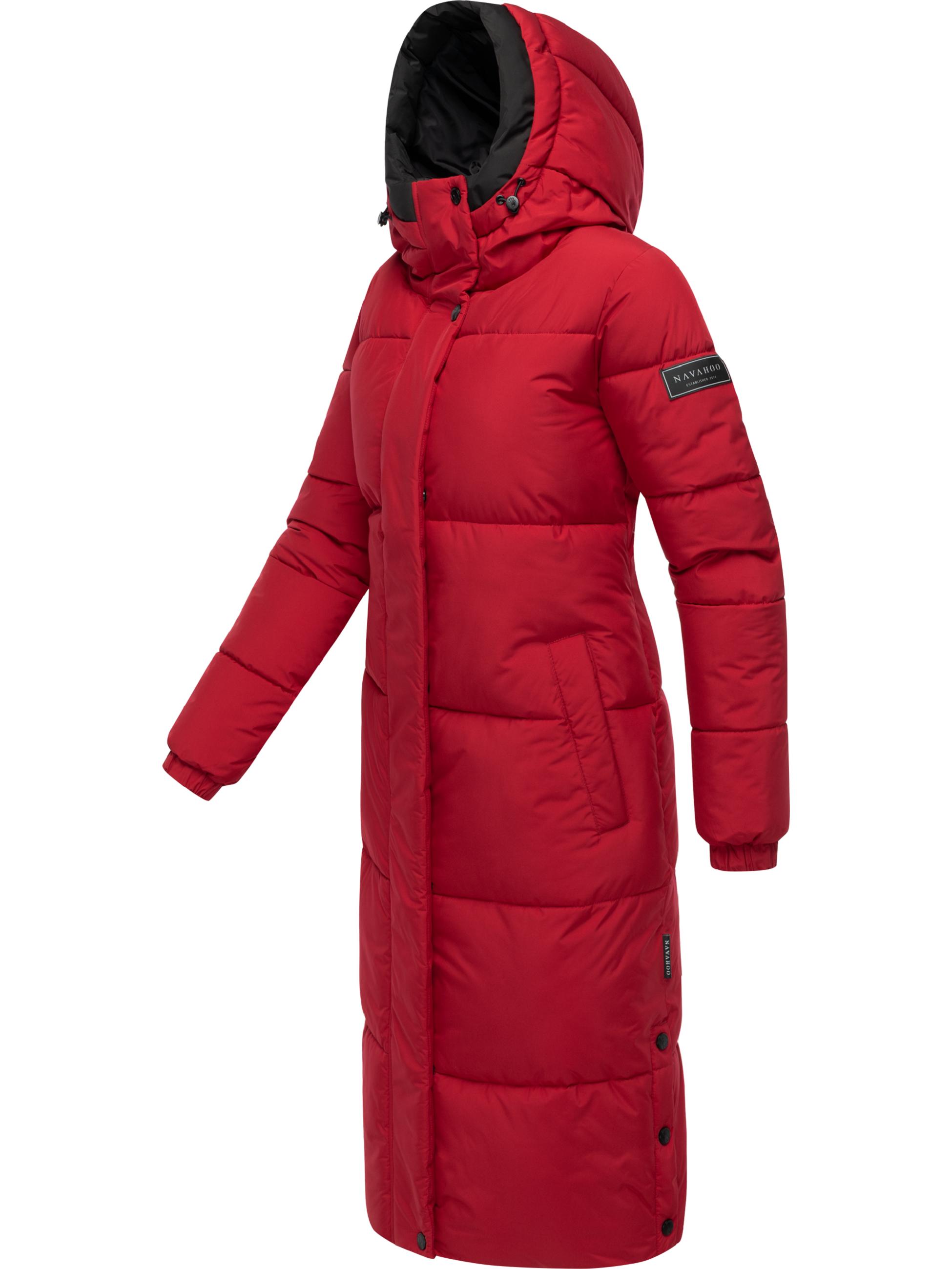 Steppmantel mit verstellbarer Kapuze "Taublüte XIV" Dark Red