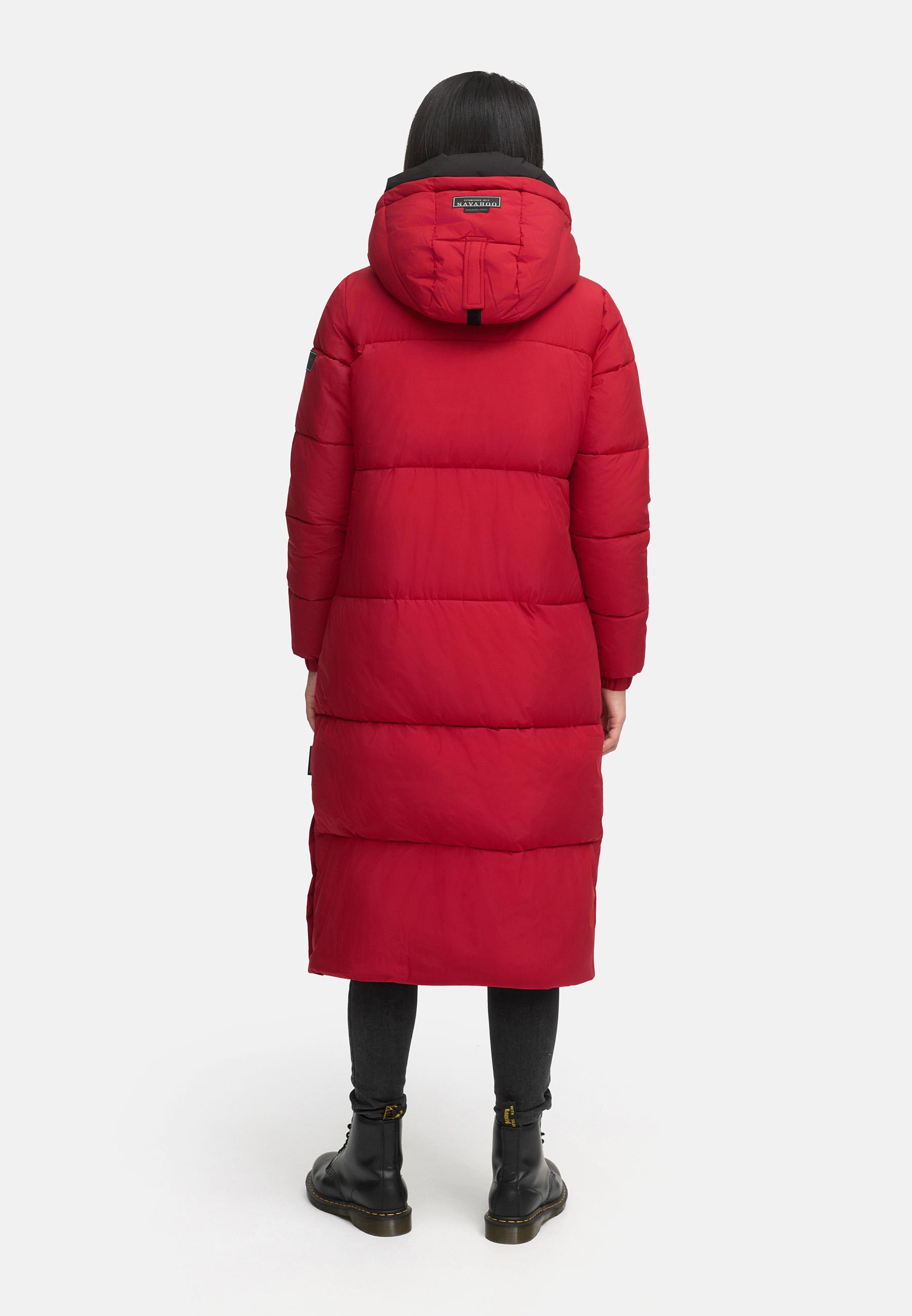 Steppmantel mit verstellbarer Kapuze "Taublüte XIV" Dark Red