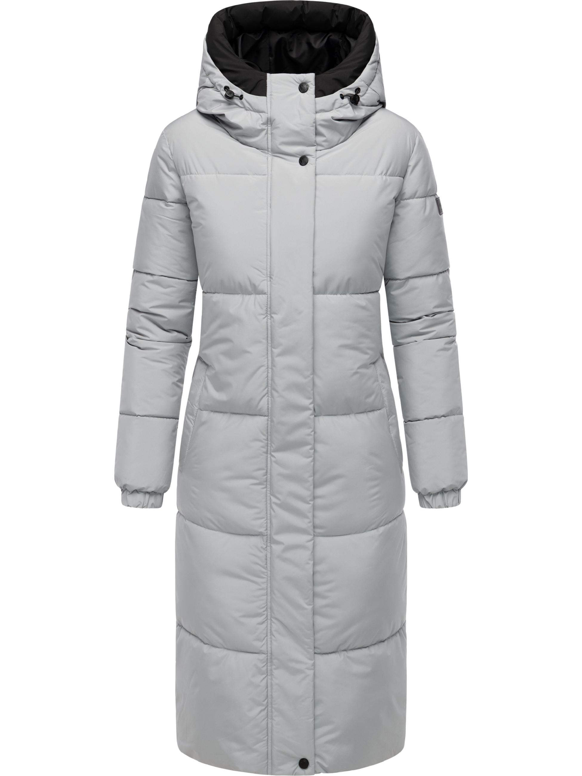 Steppmantel mit verstellbarer Kapuze "Taublüte XIV" Grey