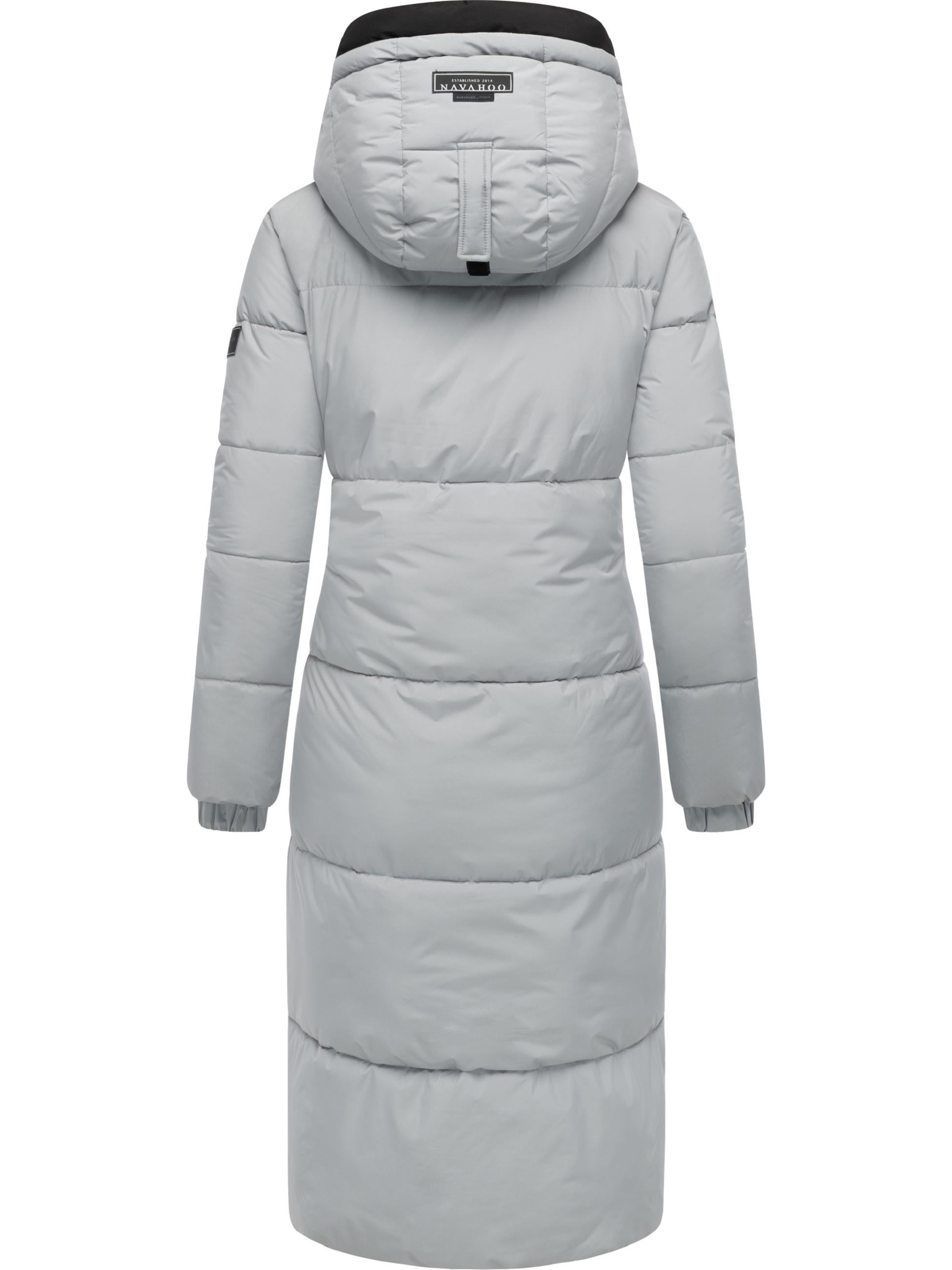 Steppmantel mit verstellbarer Kapuze "Taublüte XIV" Grey