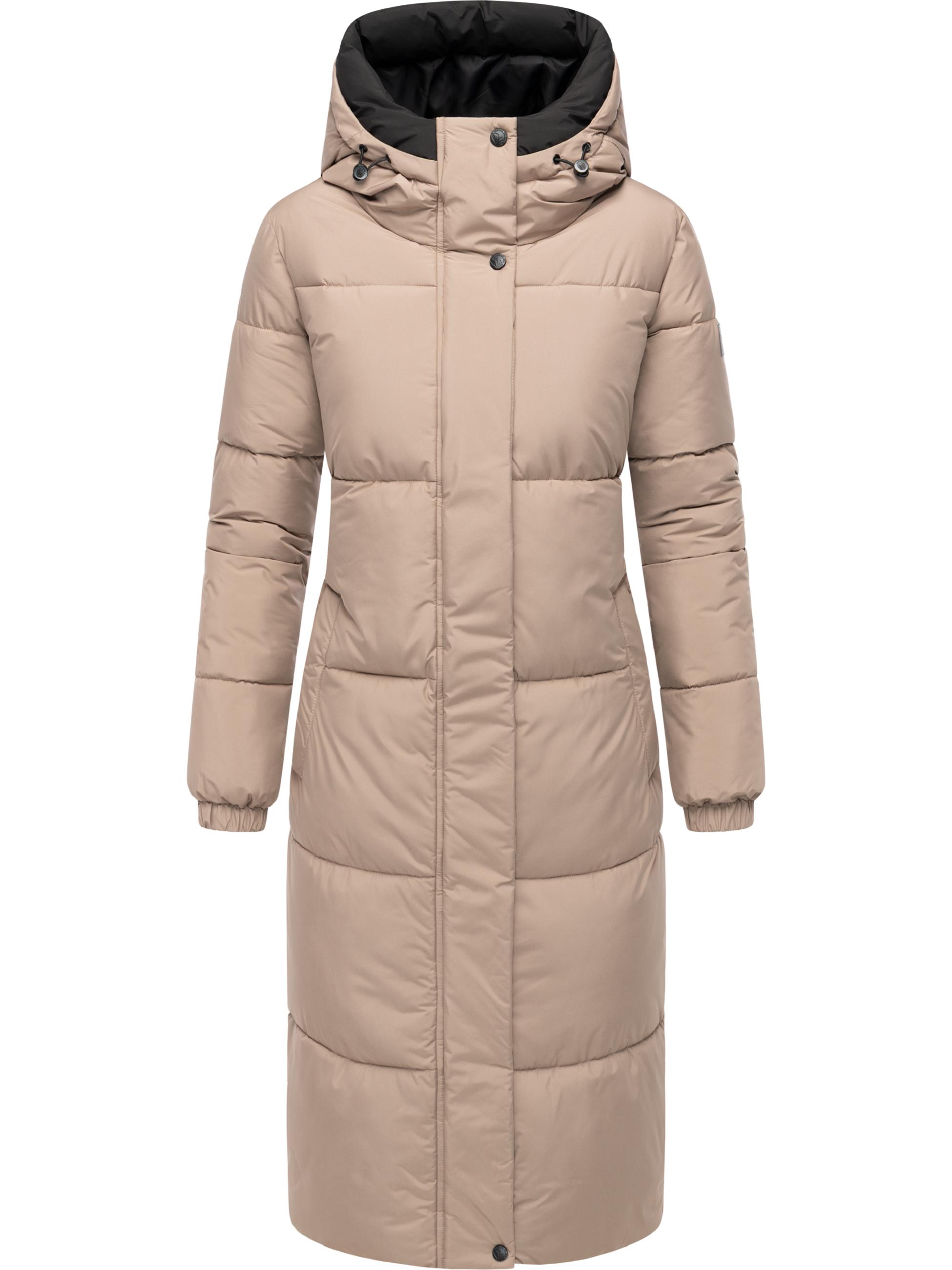 Steppmantel mit verstellbarer Kapuze "Taublüte XIV" Taupe Grey