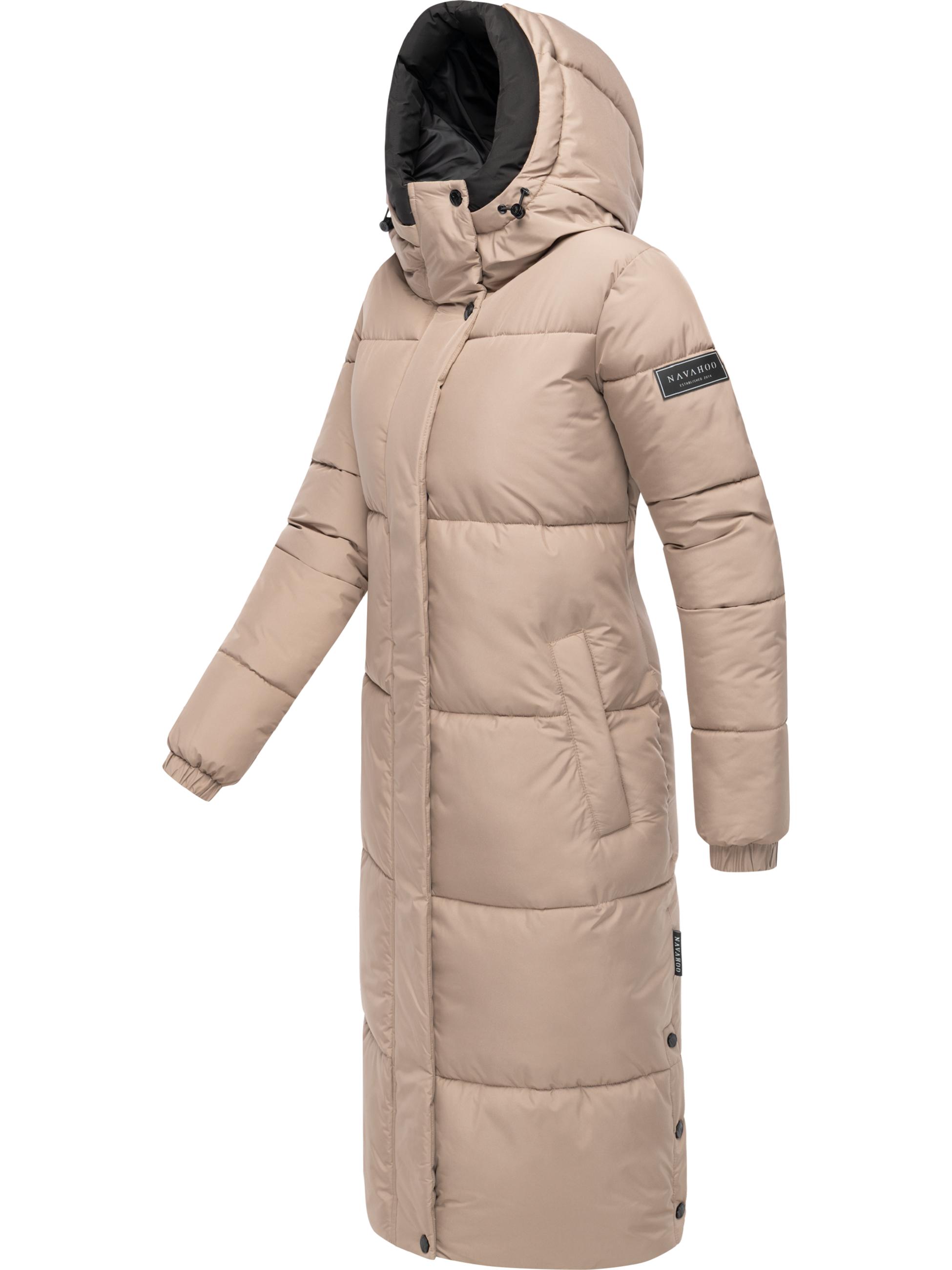 Steppmantel mit verstellbarer Kapuze "Taublüte XIV" Taupe Grey