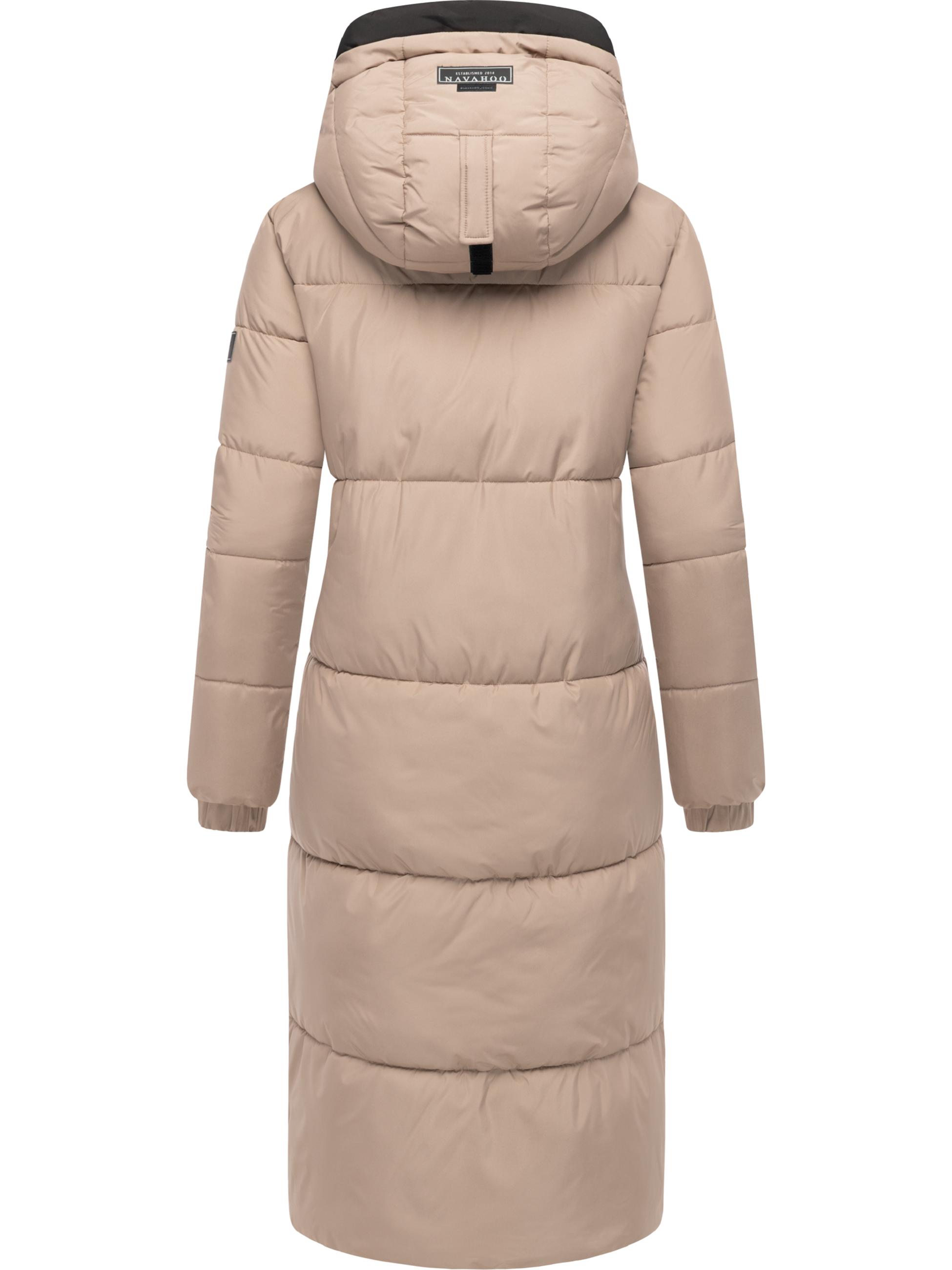 Steppmantel mit verstellbarer Kapuze "Taublüte XIV" Taupe Grey