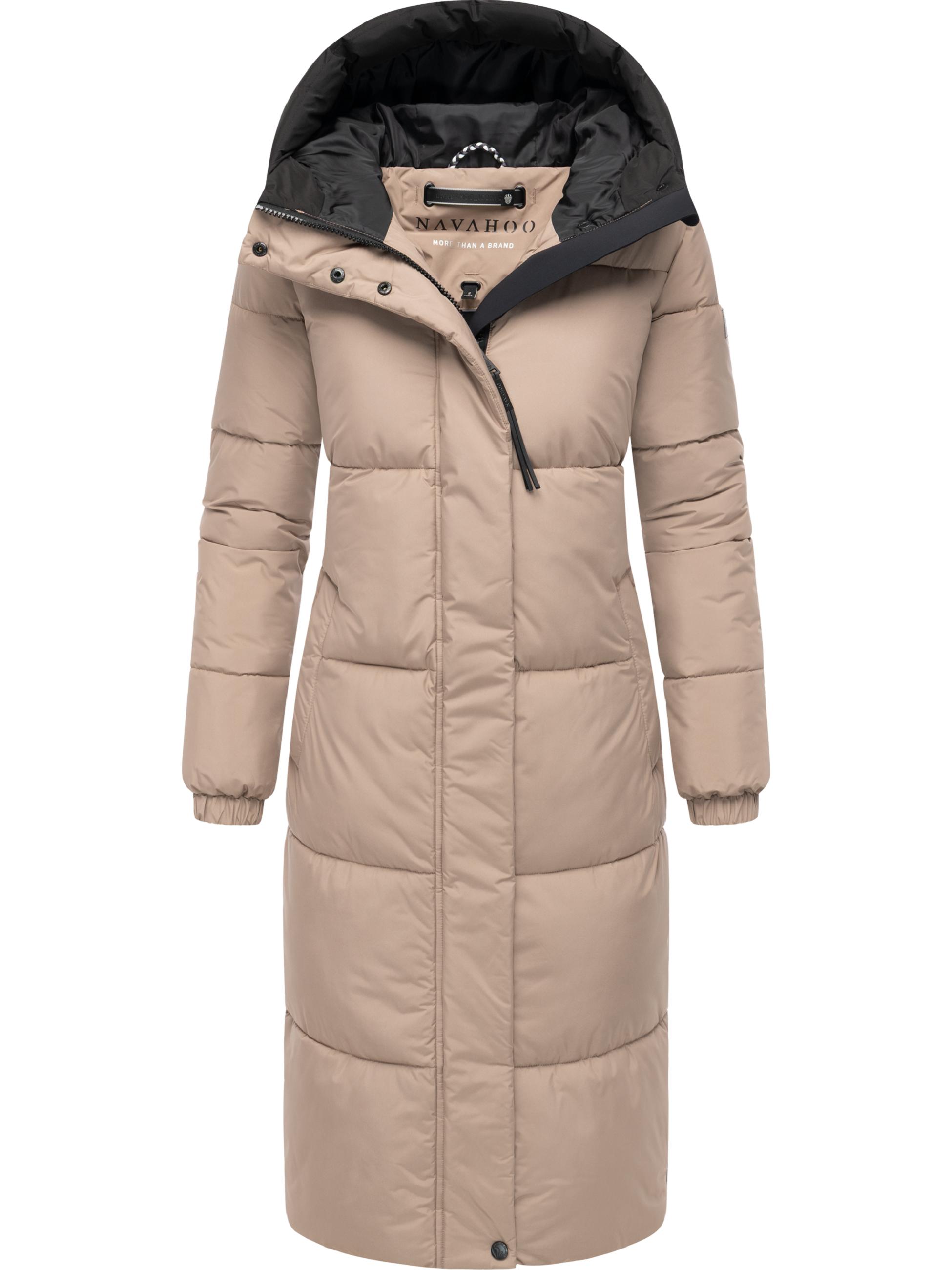 Steppmantel mit verstellbarer Kapuze "Taublüte XIV" Taupe Grey