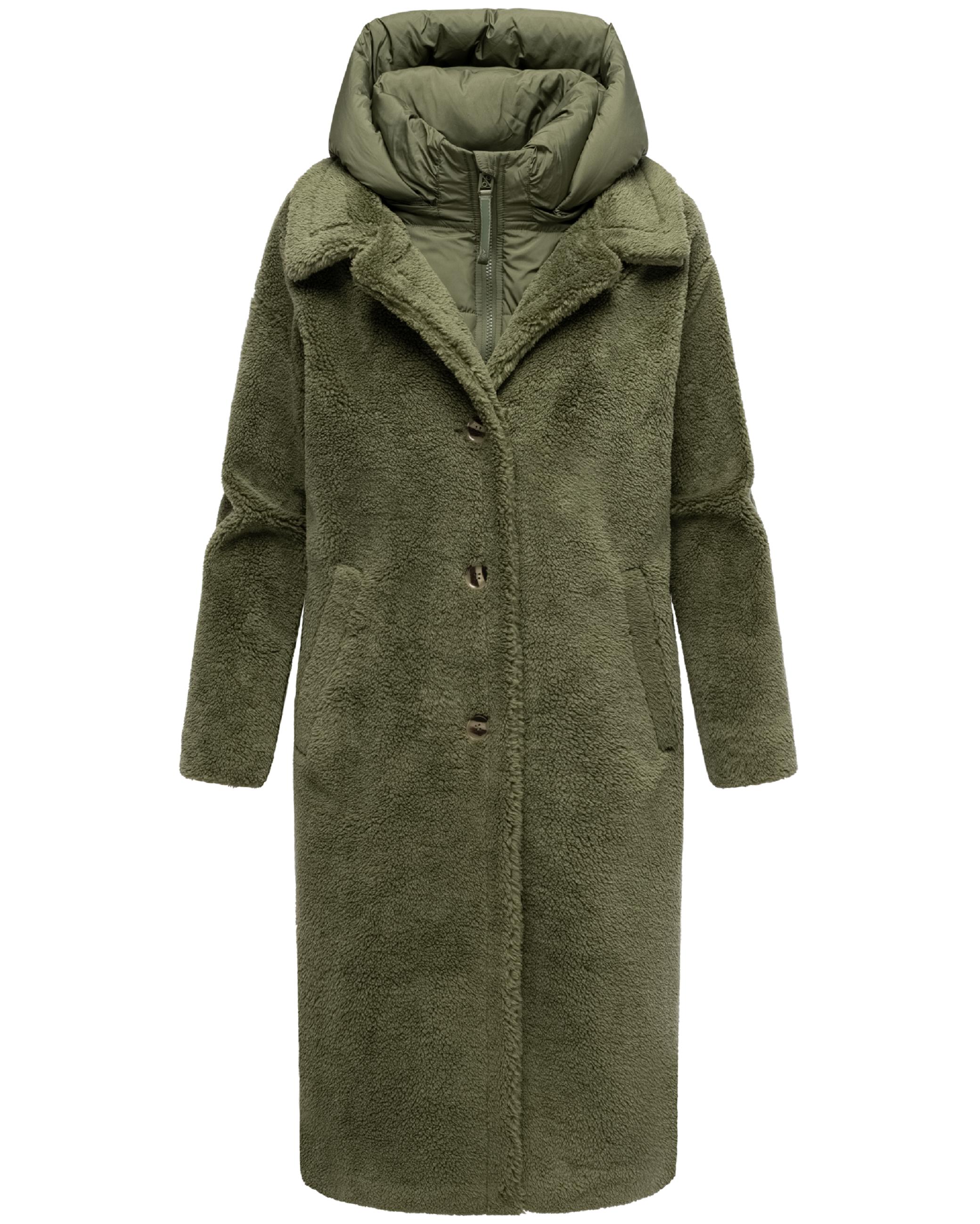 Plüschmantel aus Teddyfleece "Teddyzauber 14" Olive Leaf