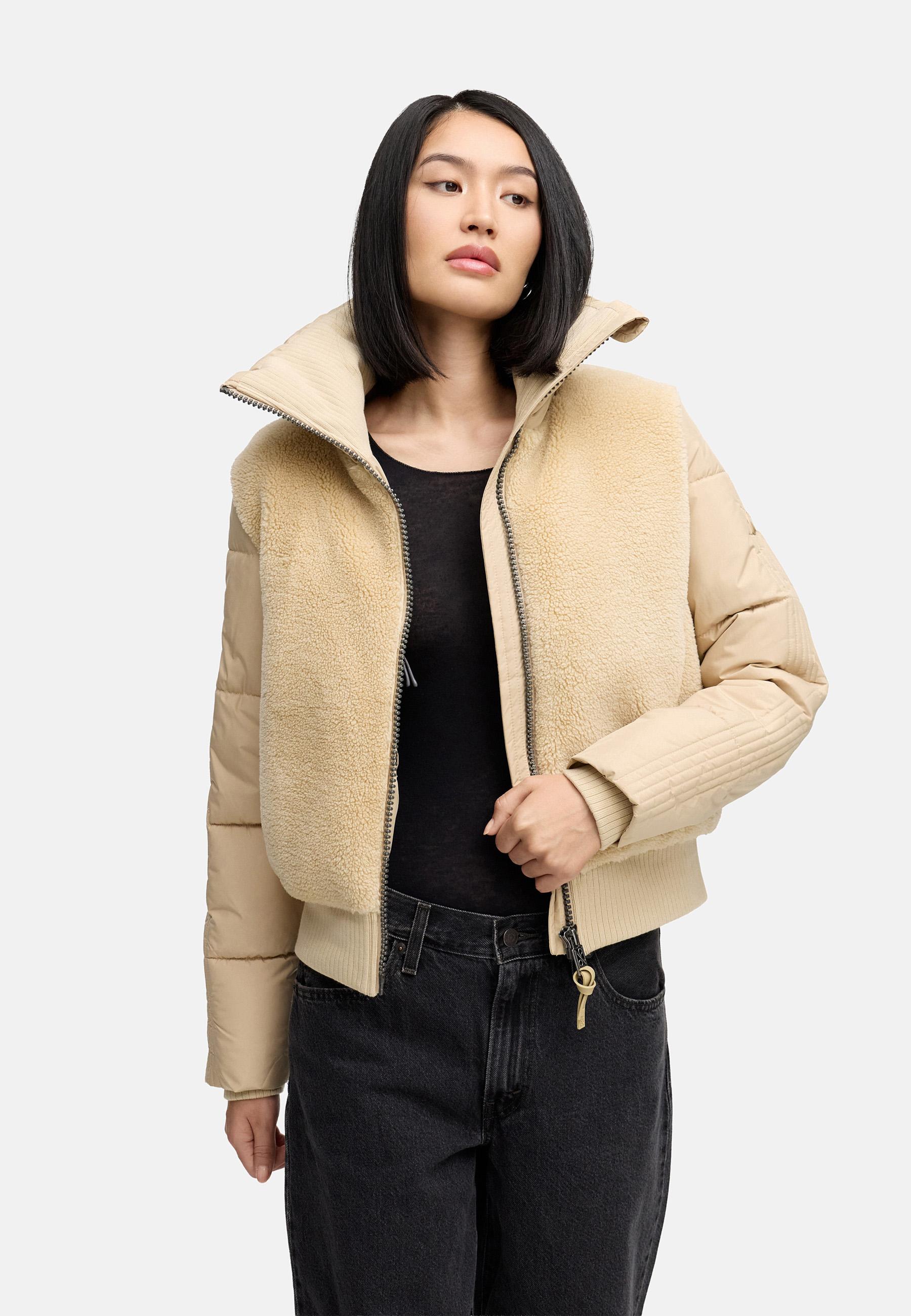 Plüschjacke mit hohem Kragen "Teddyzone 14" Beige