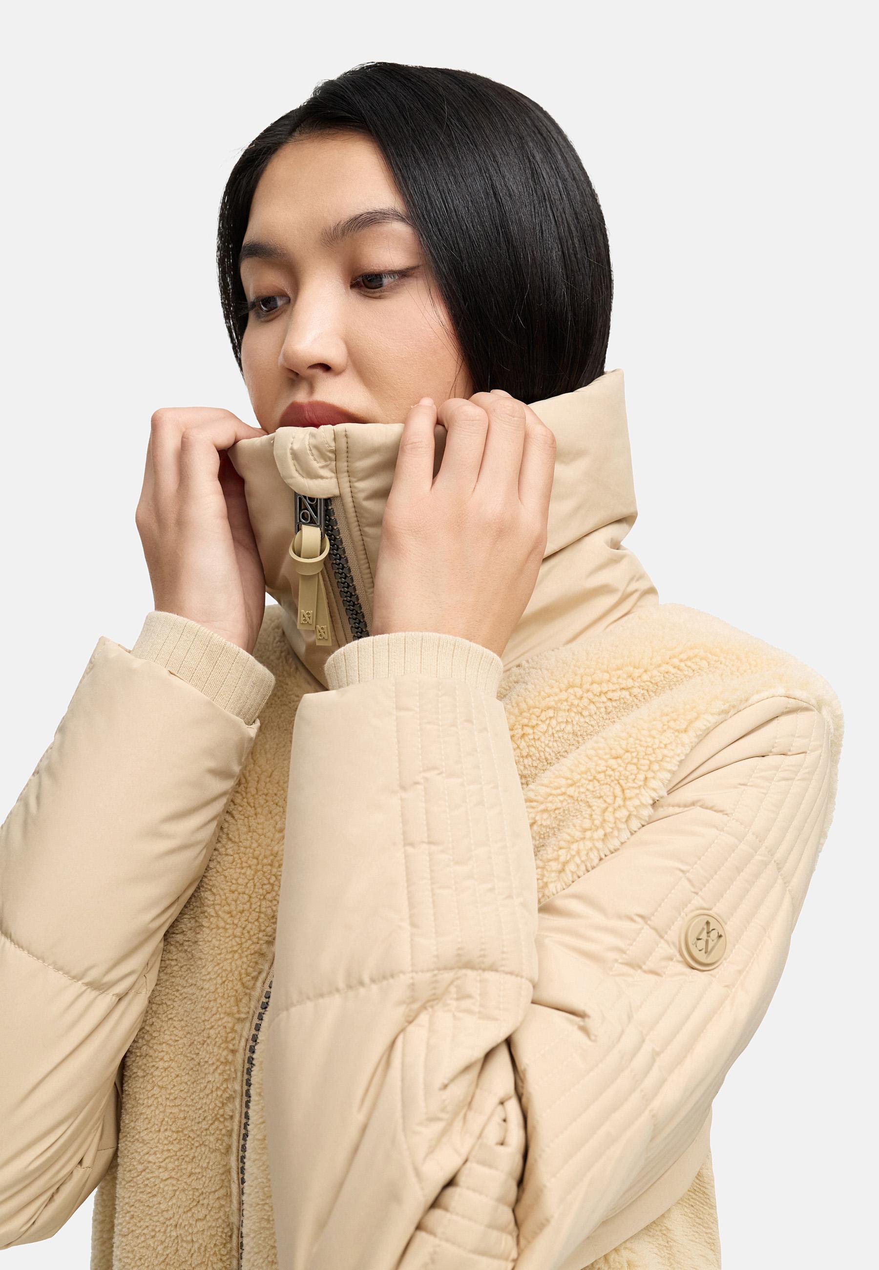 Plüschjacke mit hohem Kragen "Teddyzone 14" Beige